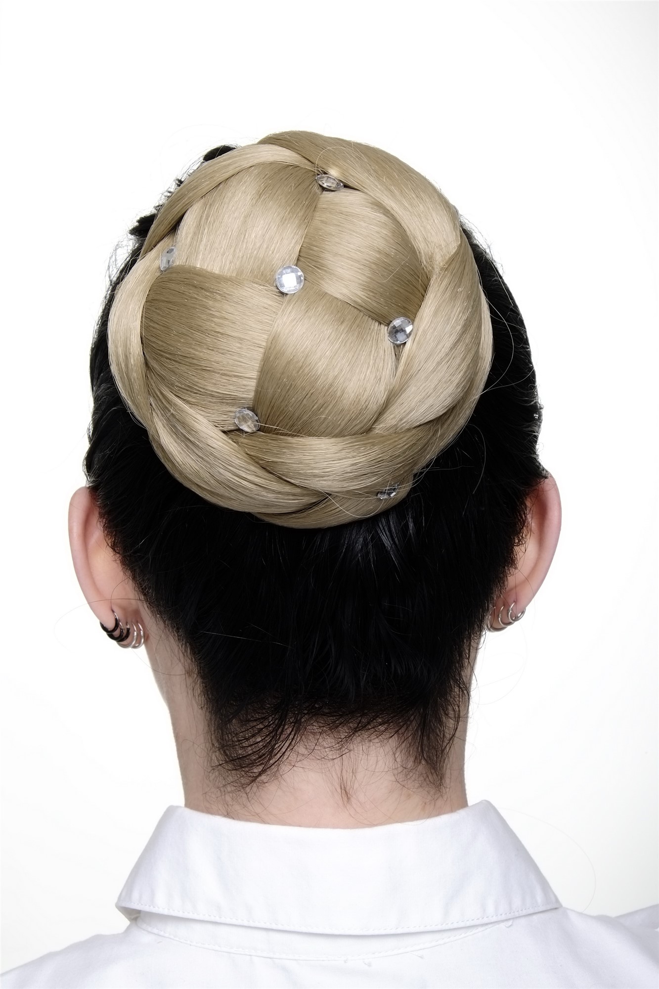 Dutt geflochten Strass Hell-Aschblond JL-SZ01-24, Ansicht 2, WIG ME UP: Ihr Perücken Online Shop geflochtener Dutt Haarteil Hell-Aschblond