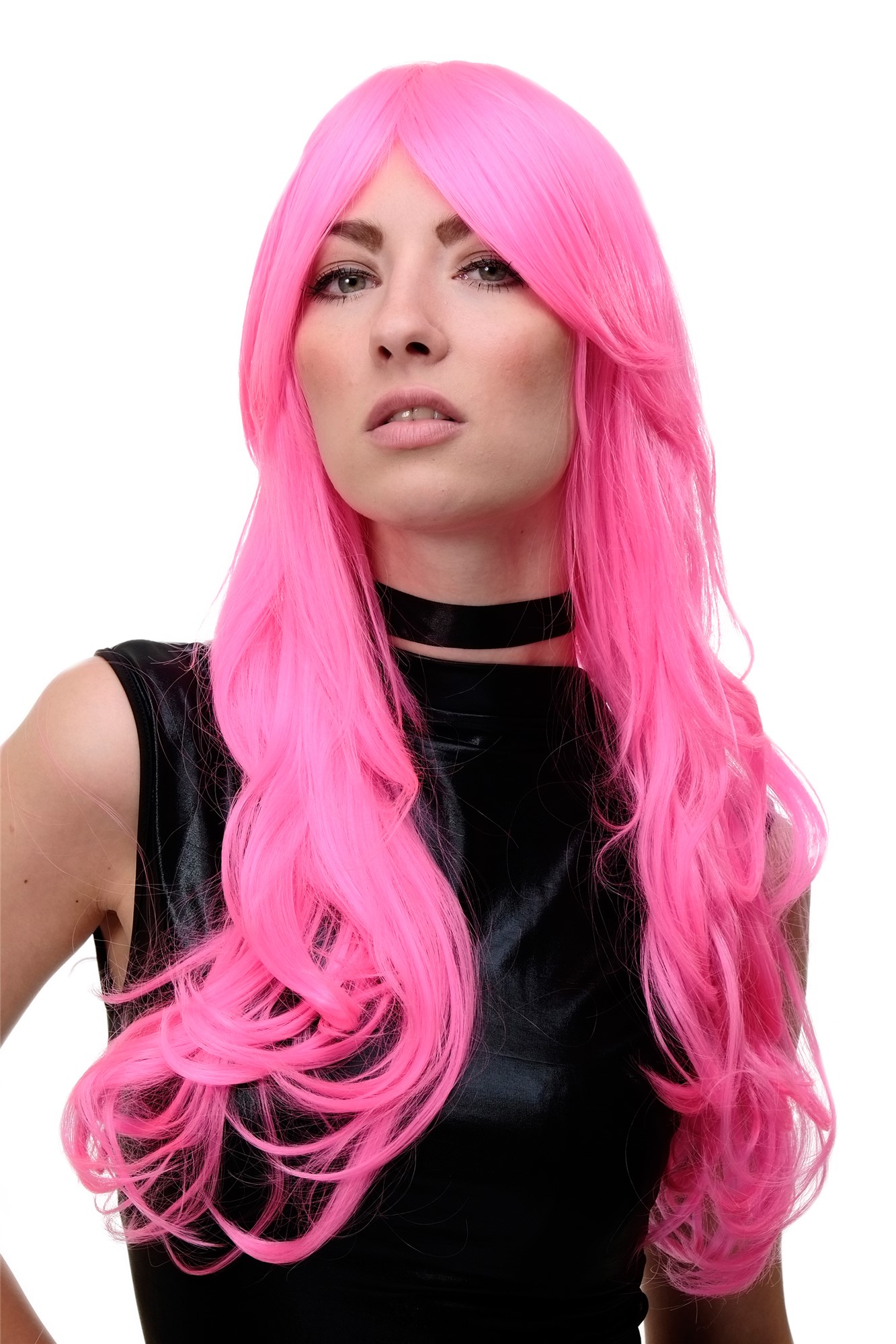 Quality Wigs, Ladies, Pink, wavy, long