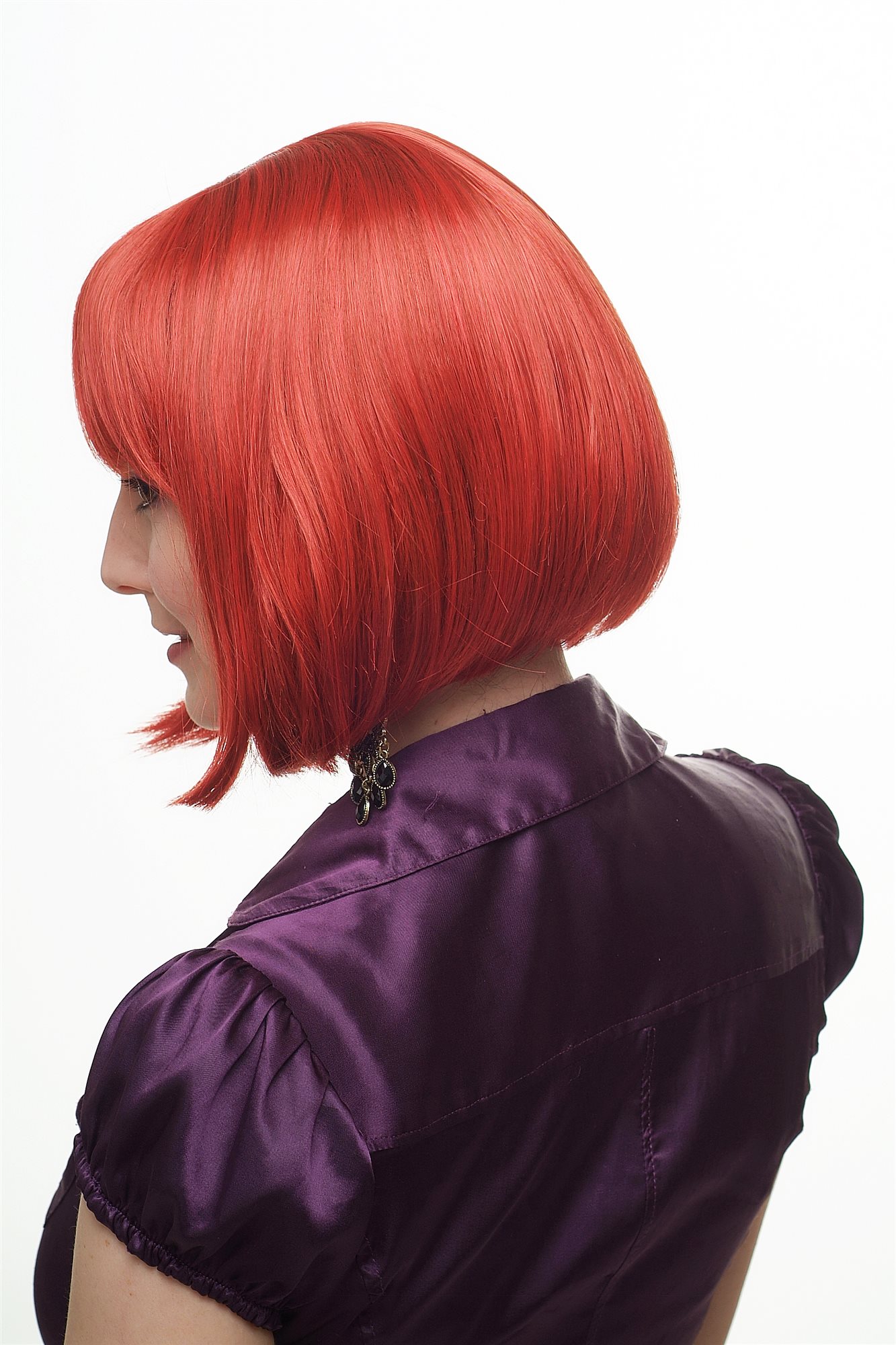 Lady women wig classic Bob Longbob bangs fringe straight short ruby red 2212, view 3, WIG ME UP: Your Perücken Online Shop Quality Wigs, Ladies, Red, straight, short