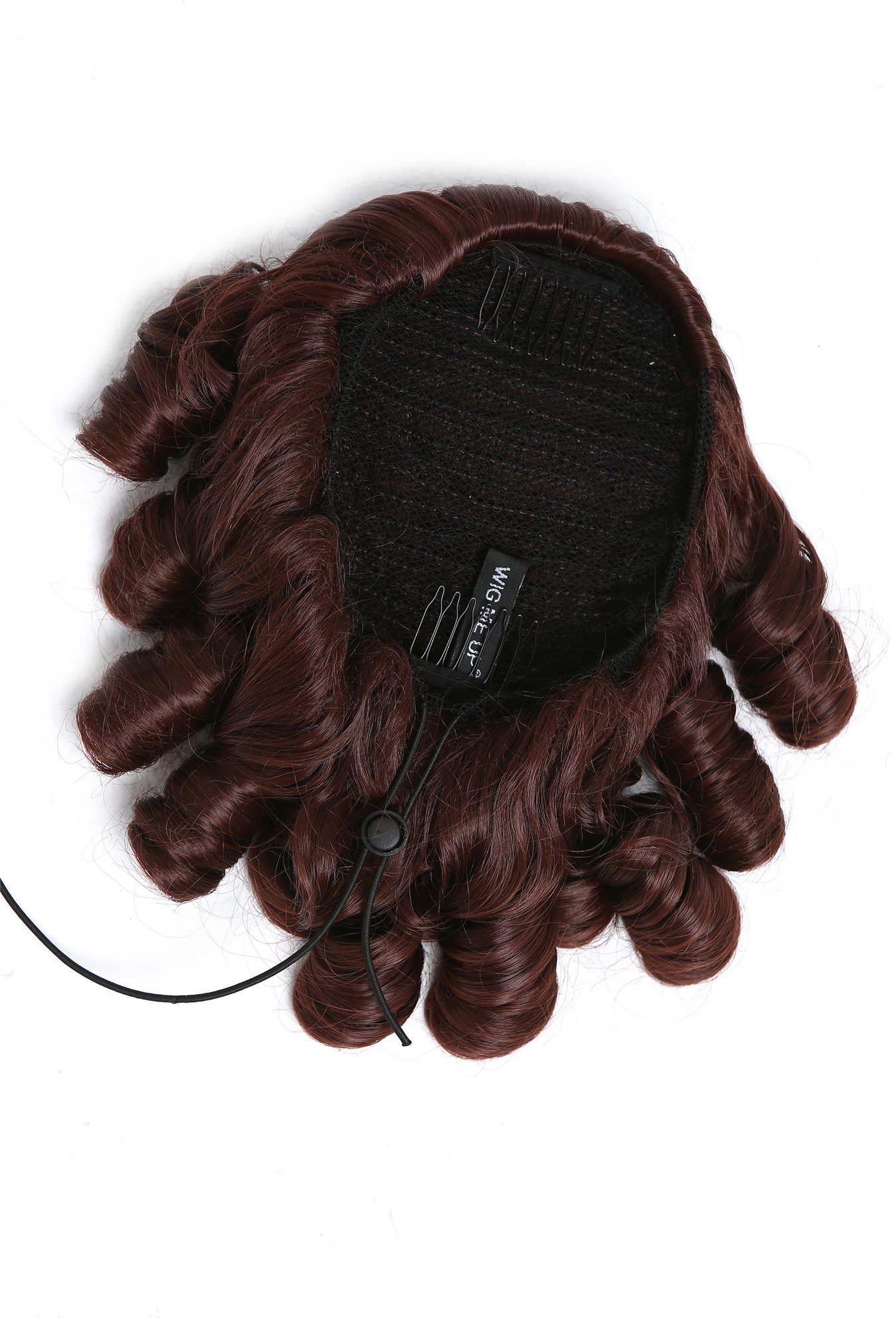 Ponytail long black ringlets curls baroque victorian mahogany auburn 2213-HAT, view 6, WIG ME UP: Your Perücken Online Shop Ponytails, mahogany brown, curled, short