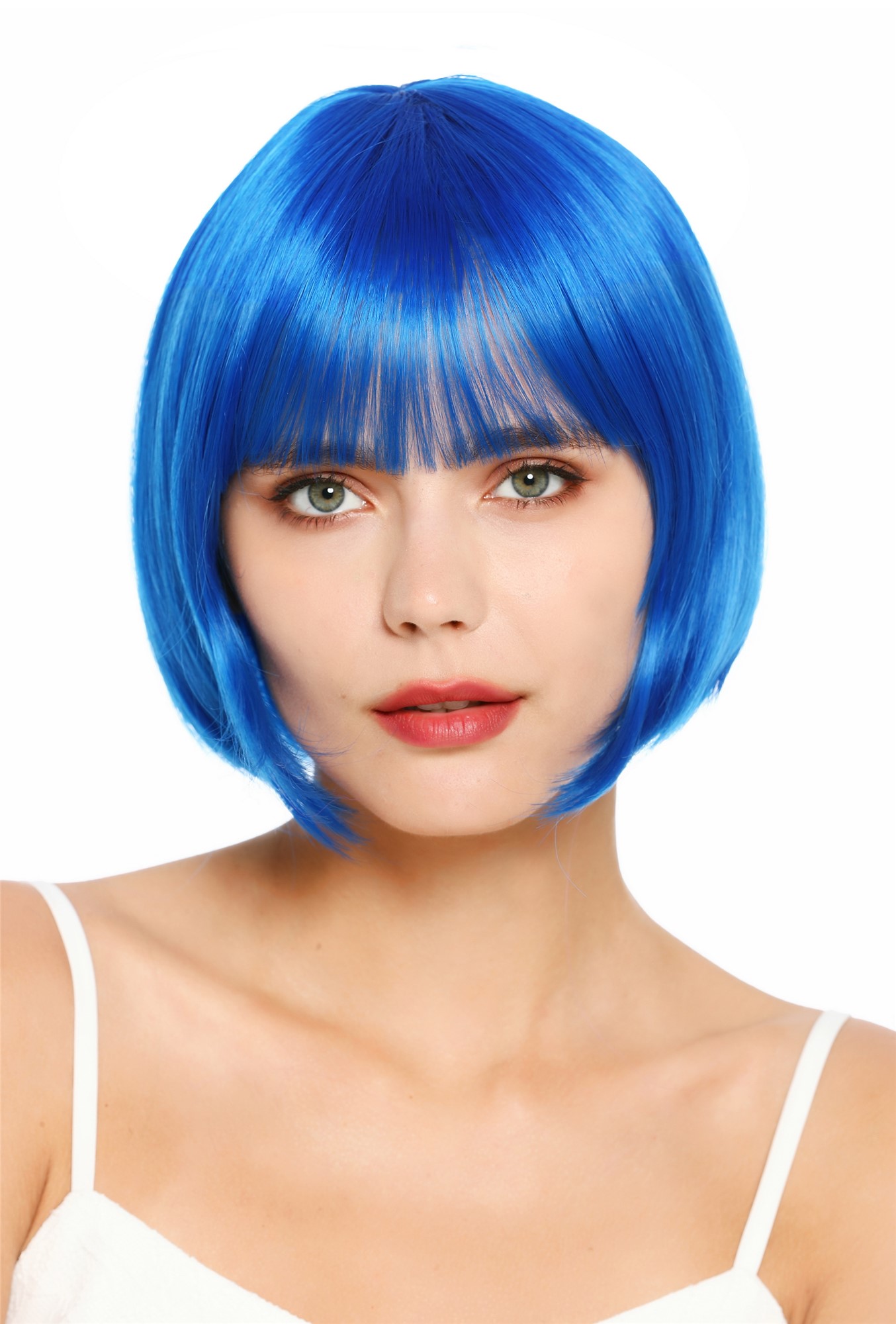 Damenperücke kurz Bob Pony glatt blau SZL0751-DHT2517