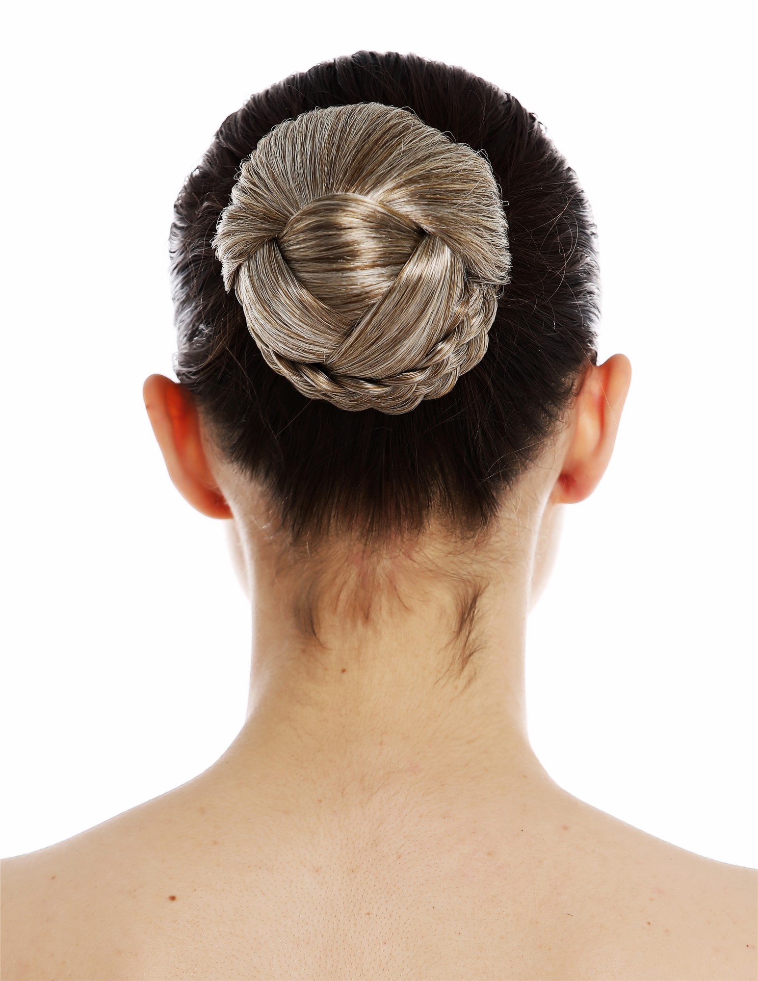 Dutt Haardutt Chignon traditionell geflochten Braun-Blond-Mix TYP-0062-12/26/613, Ansicht 2, WIG ME UP: Ihr Perücken Online Shop geflochtener Dutt Haarteil Braun-Blond-Mix