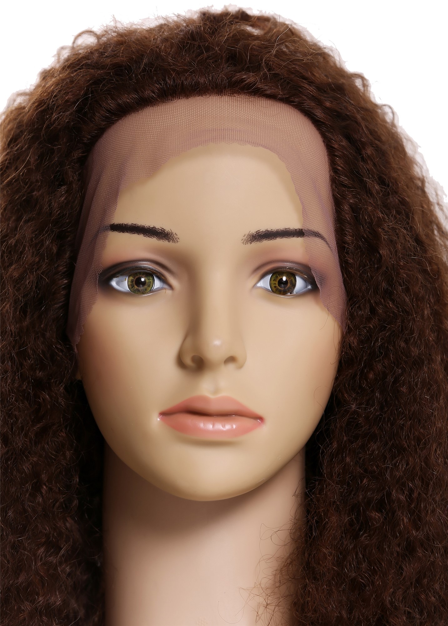 hochwertige Qualitätsperücken, Perücke Echthaar Lace-Front Teil-Mono Locken Volumen Braun Kupferbraun Mix UR-015-HH-MF-4/30, Ansicht 6, WIG ME UP: Ihr Perücken Online Shop lockige Tressen-Perücke mit Front-Lace 100% Echthaar Dunkelbraun-Kupferbraun-Mix schulterlange Haare für Damen