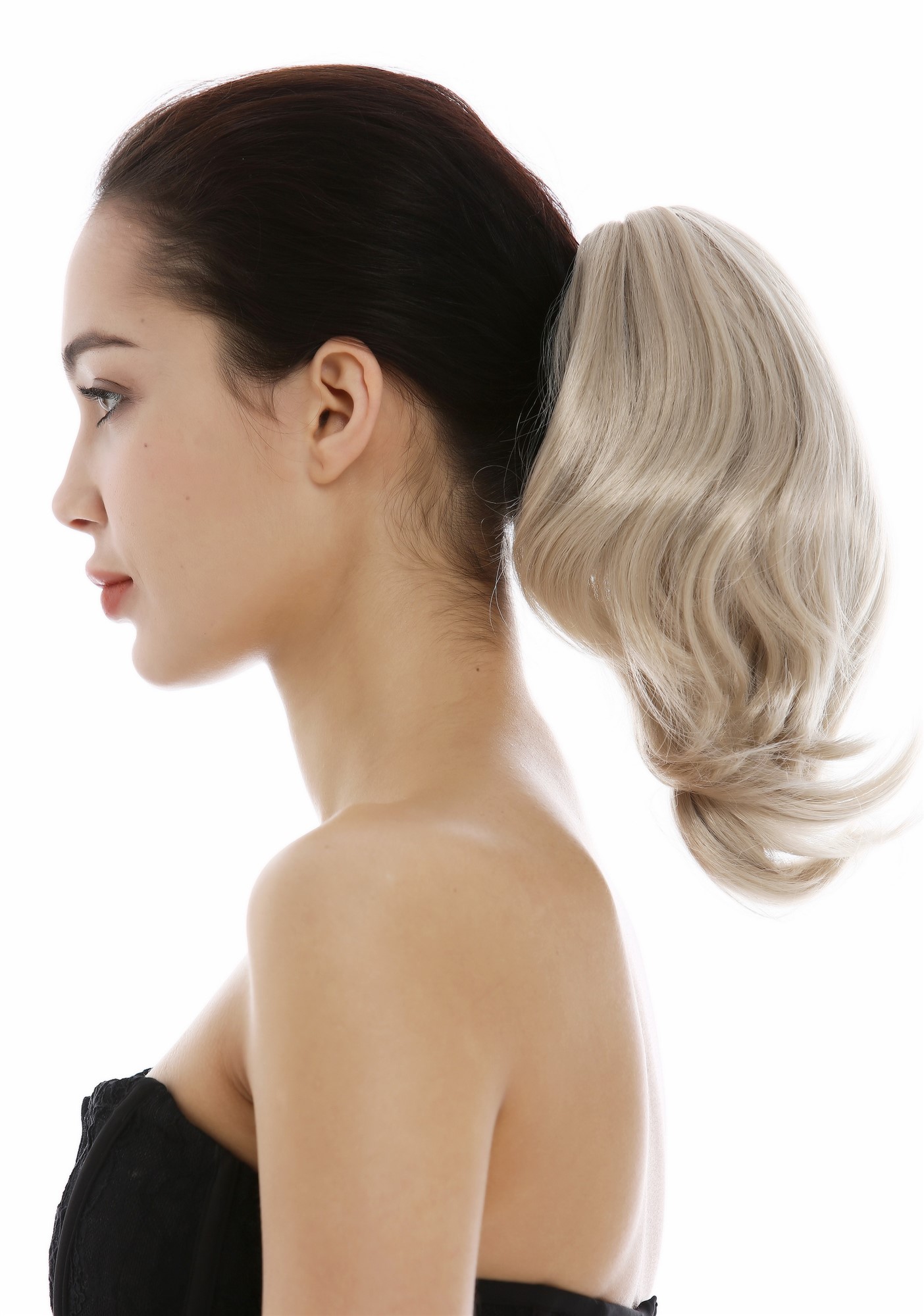 Ponytail extension hairpiece shoulder length wavy bright light blond SA04-22, view 3, WIG ME UP: Your Perücken Online Shop Ponytails, ash blonde, wavy, short