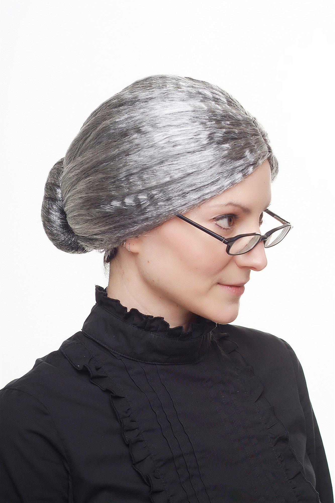 Party/Fancy Dress/Halloween WIG grey Grandmother Granny Boarding School Mistress 69020-P103-68, view 3, WIG ME UP: Your Perücken Online Shop Party Wig, Unisex, Grey, straight, short