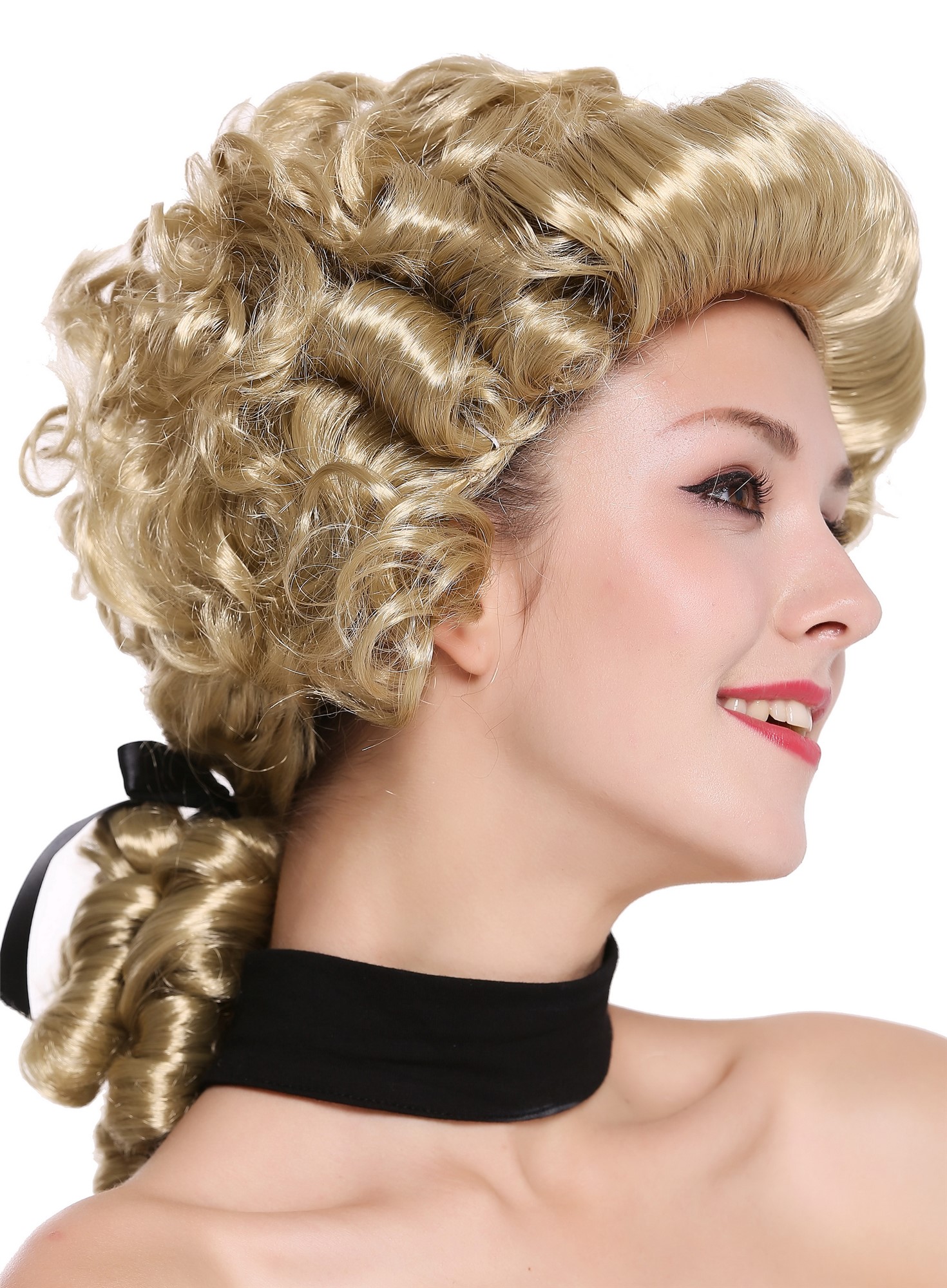 Man Lady Party Wig Baroque noble aristocrat lord curls long ponytail blond 91019, view 4, WIG ME UP: Your Perücken Online Shop Party Wig, Men, Blonde, curled, shoulder-length