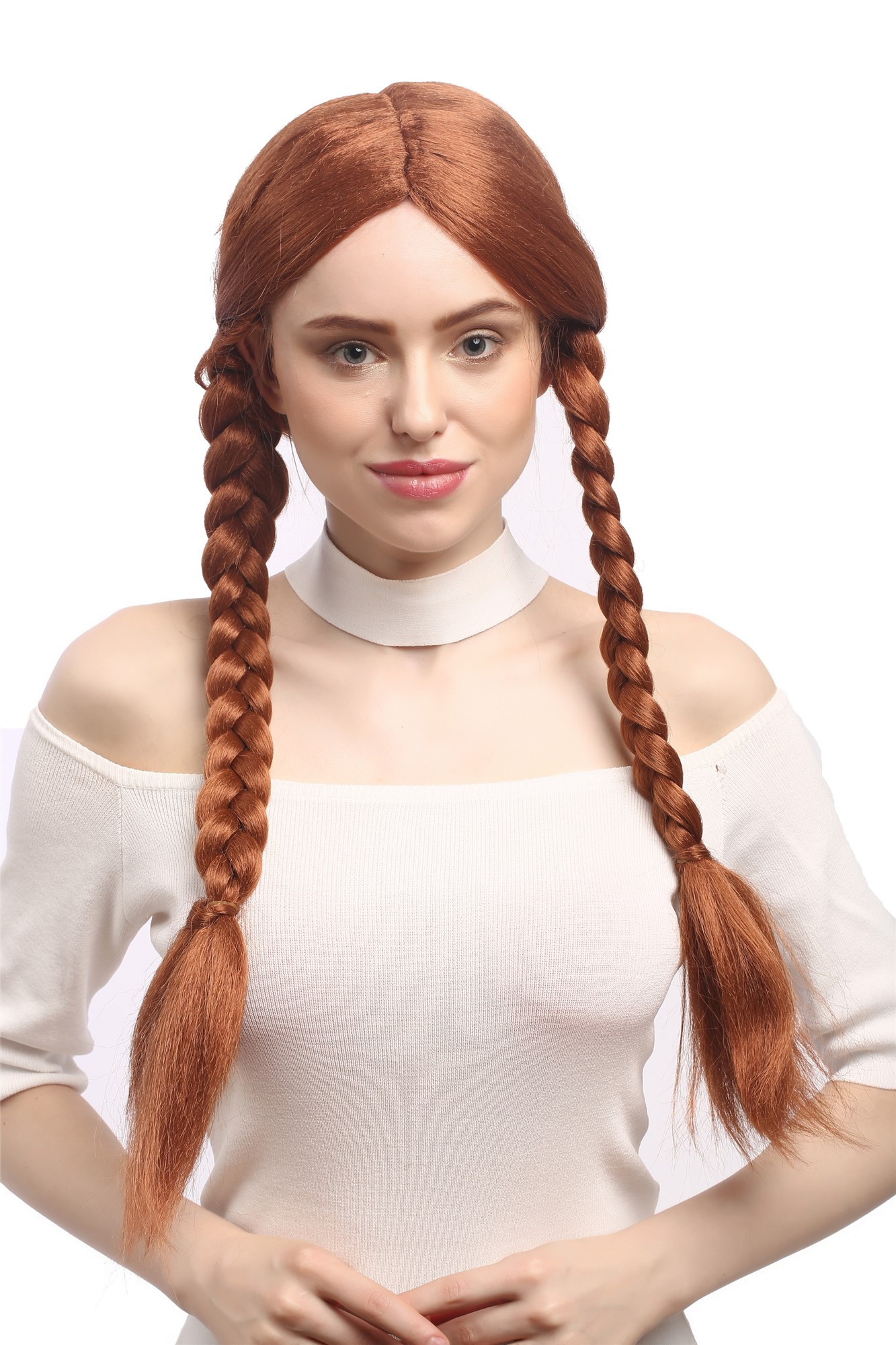 Party Wig, Ladies, Brown, Braided, long