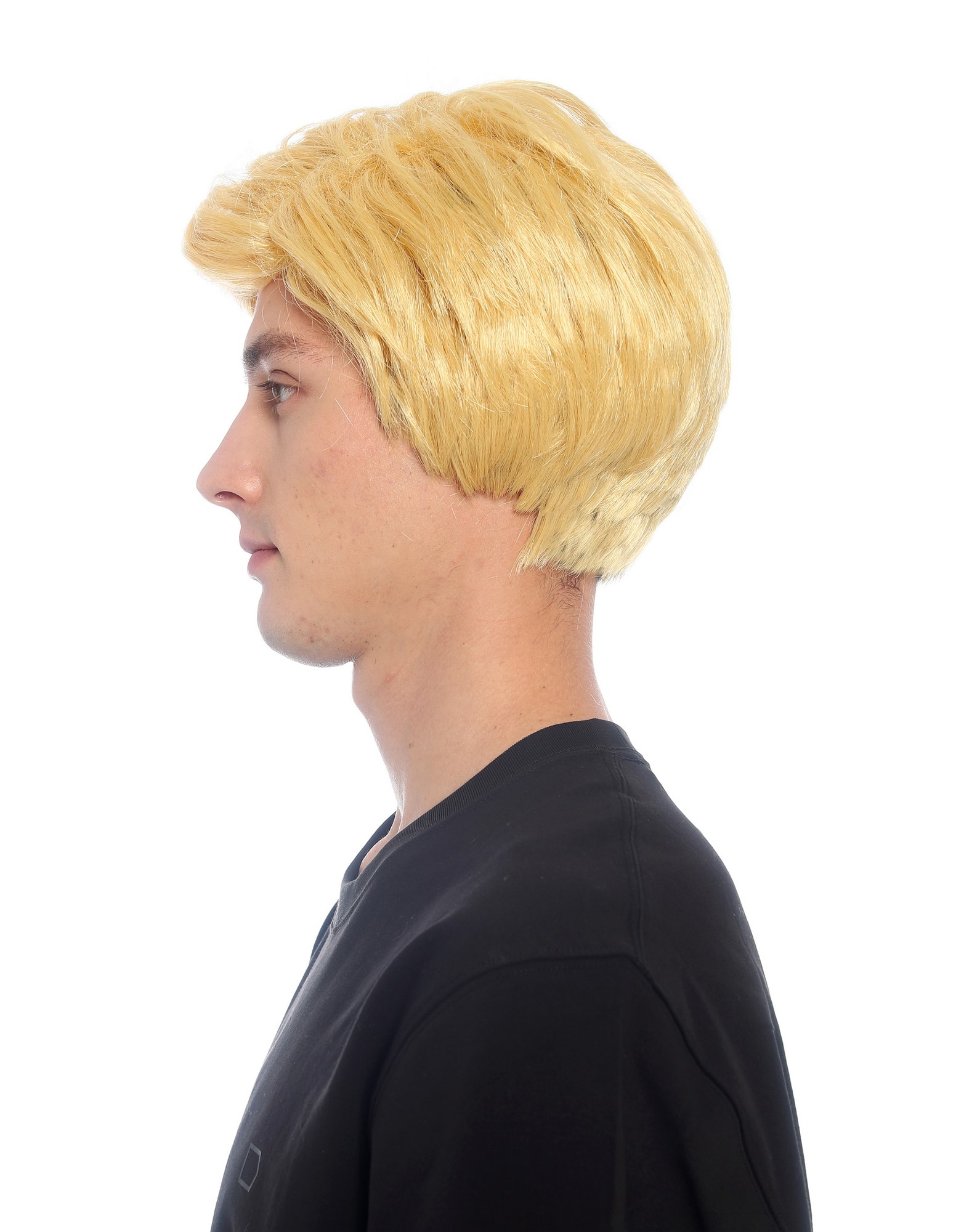 glatte Party-Perücke Goldblond 25 cm lange Perücke für Herren