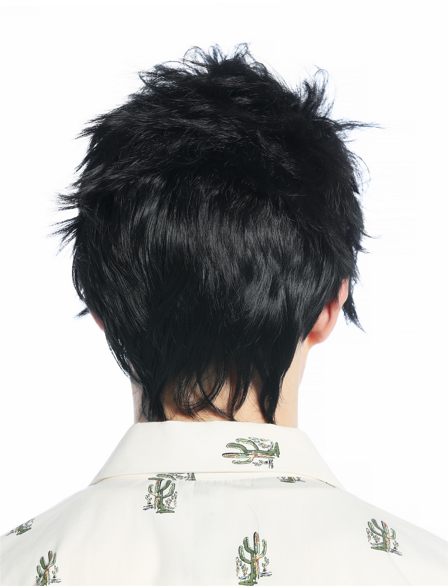 Wig Men Women unisex short wild unkempt 80s retro style velvet black M-252A, view 6, WIG ME UP: Your Perücken Online Shop Quality Wigs, Unisex, velvet black, straight, short