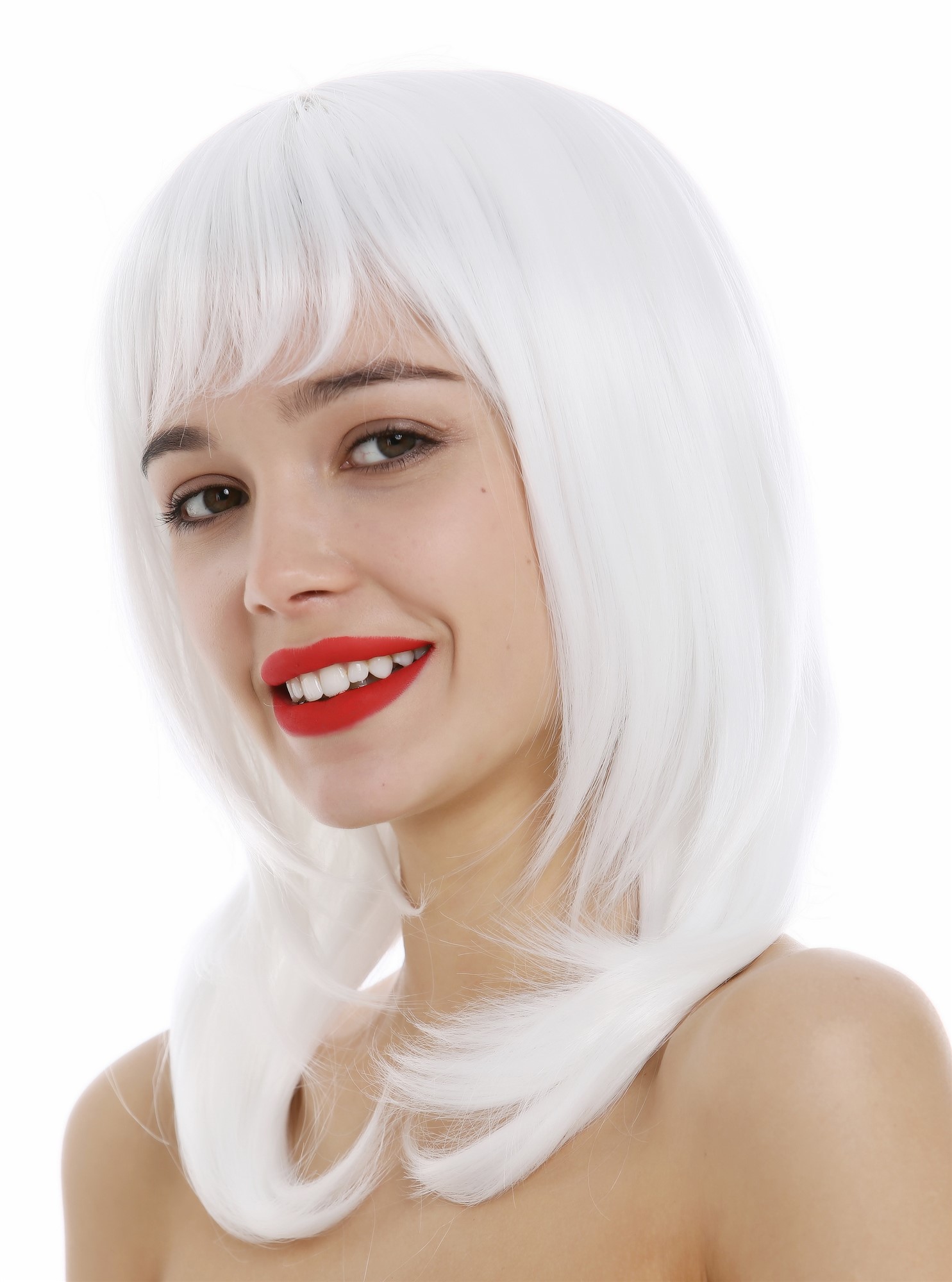 Quality Wigs, Ladies, blossom white, straight, shoulder-length