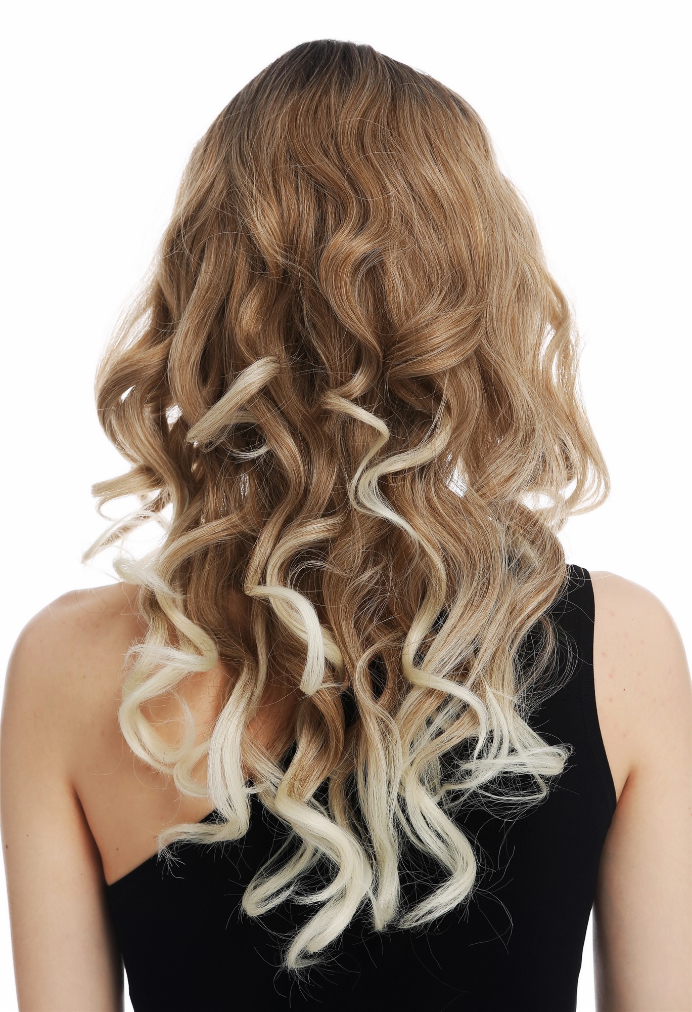 Lady wig long curls middle parting ombre Balayage brown blonde platinum TYM-1024, view 6, WIG ME UP: Your Perücken Online Shop Quality Wigs, Ladies, brown-blonde mix, curled, long