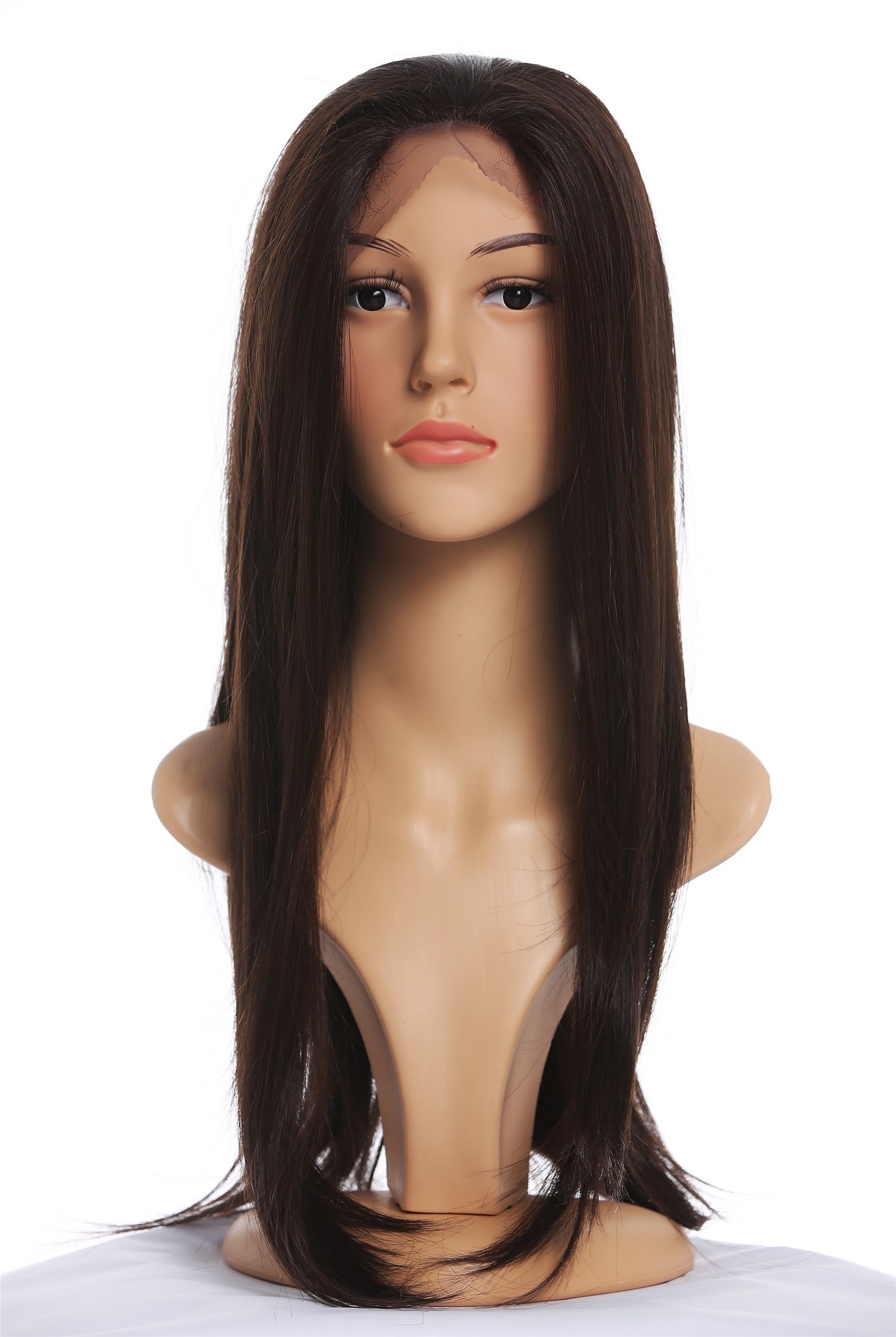 Lady wig lace front sleek long parting brown dark brown blend TYM-060-LF, view 8, WIG ME UP: Your Perücken Online Shop Quality Wigs, Ladies, brown mix, straight, long
