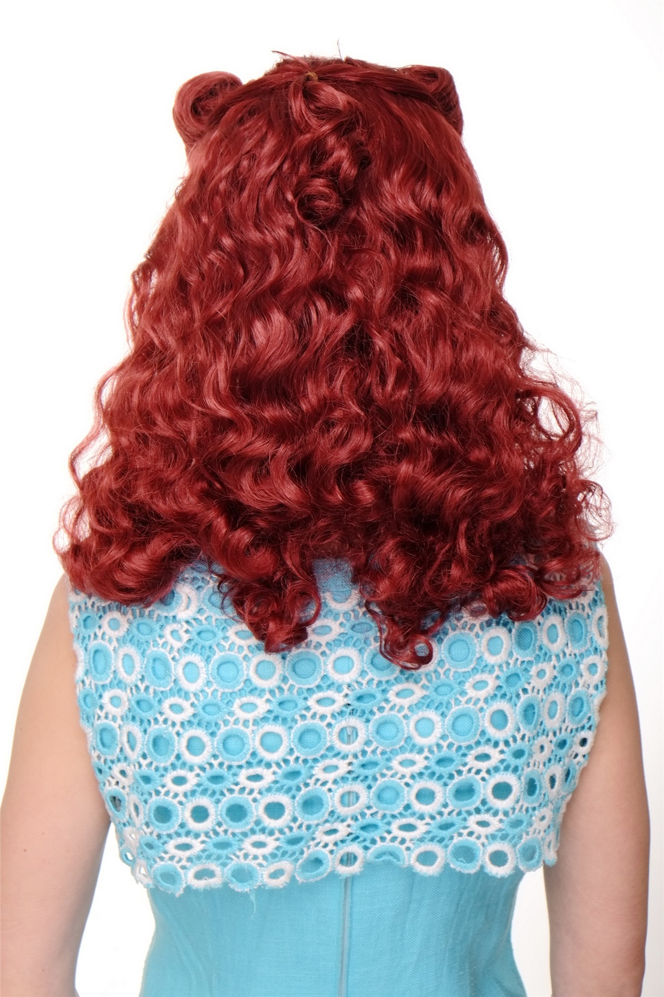 günstige Party Perücke, Perücke Scarlett Rockabilly 50er Rot Modell: WIG018, Ansicht 3, WIG ME UP: Ihr Perücken Online Shop wellige Party Perücke Rot schulterlange Haare für Damen