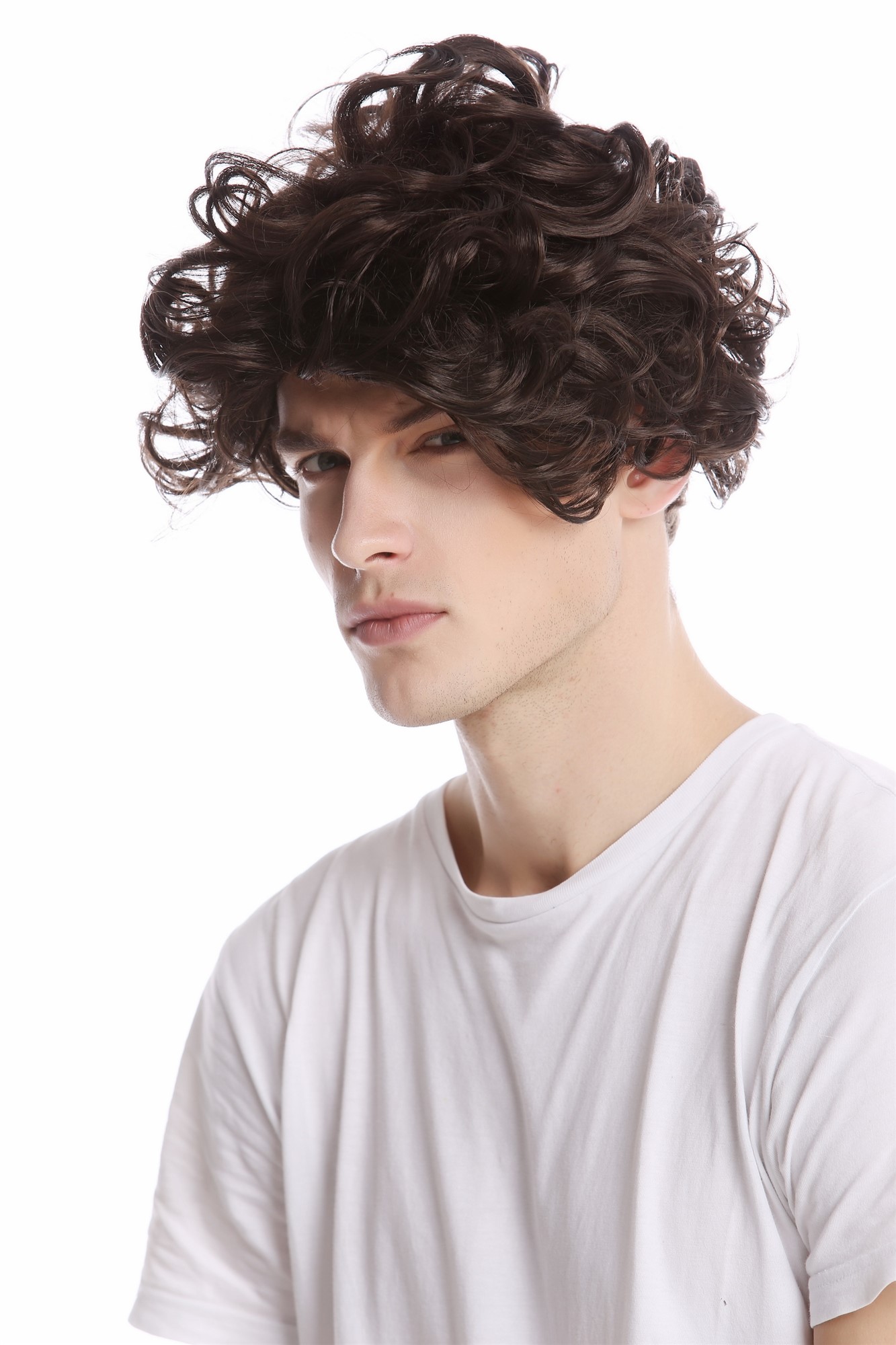 Quality Wigs, Men, Brown, curled, short