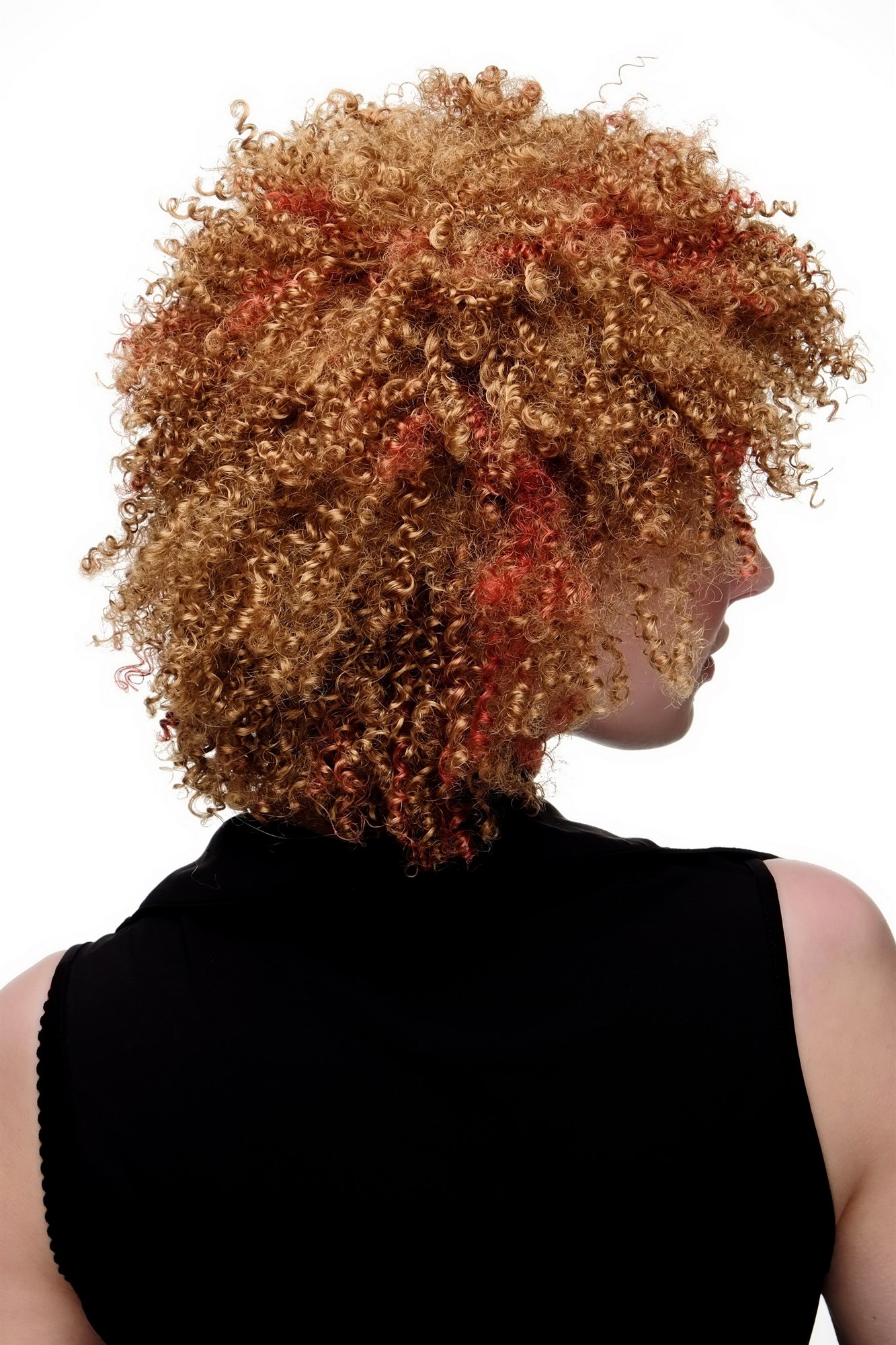 hochwertige Qualitätsperücken, Perücke krause Locken Afro A4001L-26H137, Ansicht 4, WIG ME UP: Ihr Perücken Online Shop lockige Tressen-Perücke Lichtblond-Feuerrot-Mix kurze Haare für Damen