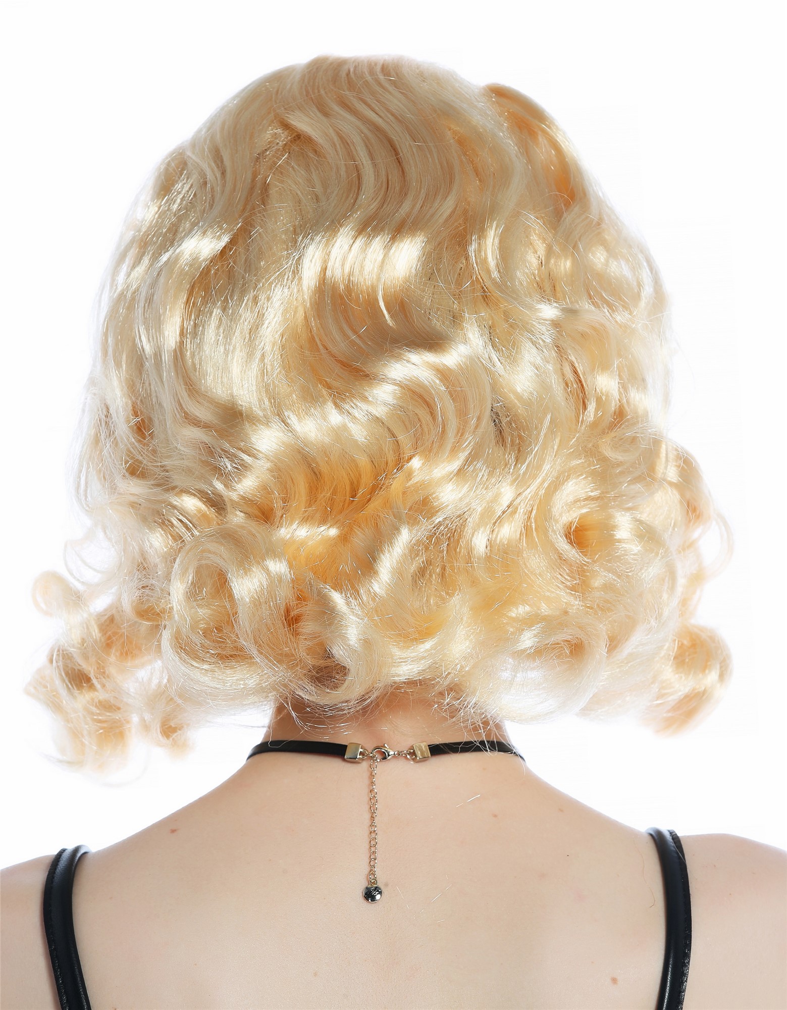 günstige Party Perücke, Perücke 50er Rockabilly Locken Hellblond Schlaufe Beehive 91734-ZA02, Ansicht 5, WIG ME UP: Ihr Perücken Online Shop wellige Party Perücke Hellblond kurze Haare für Damen