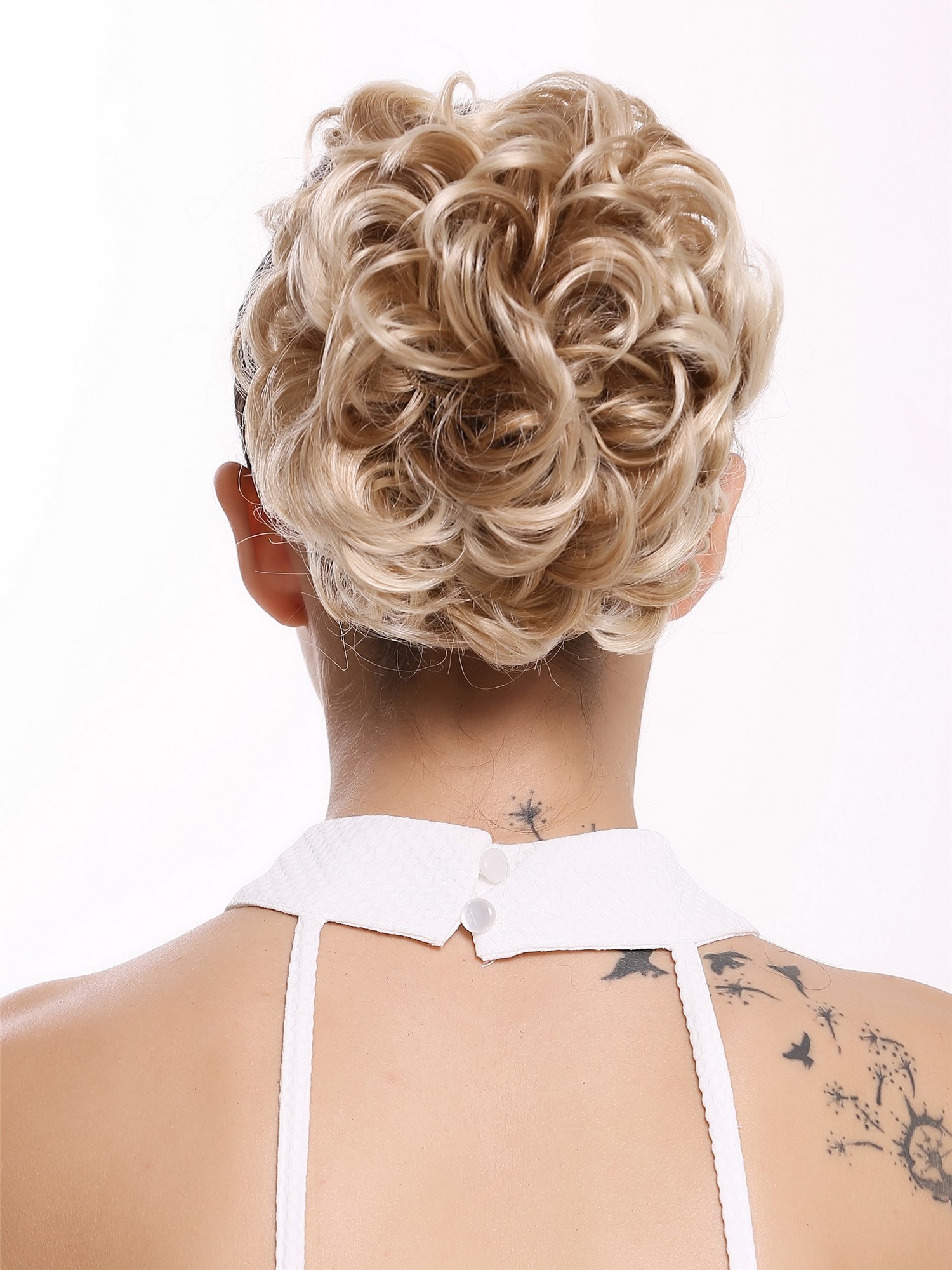 Dutt Locken Volumen Zopf kurz Blond Mix Q0147-27T613, Ansicht 2, WIG ME UP: Ihr Perücken Online Shop lockiger Dutt Haarteil Blond-Mix