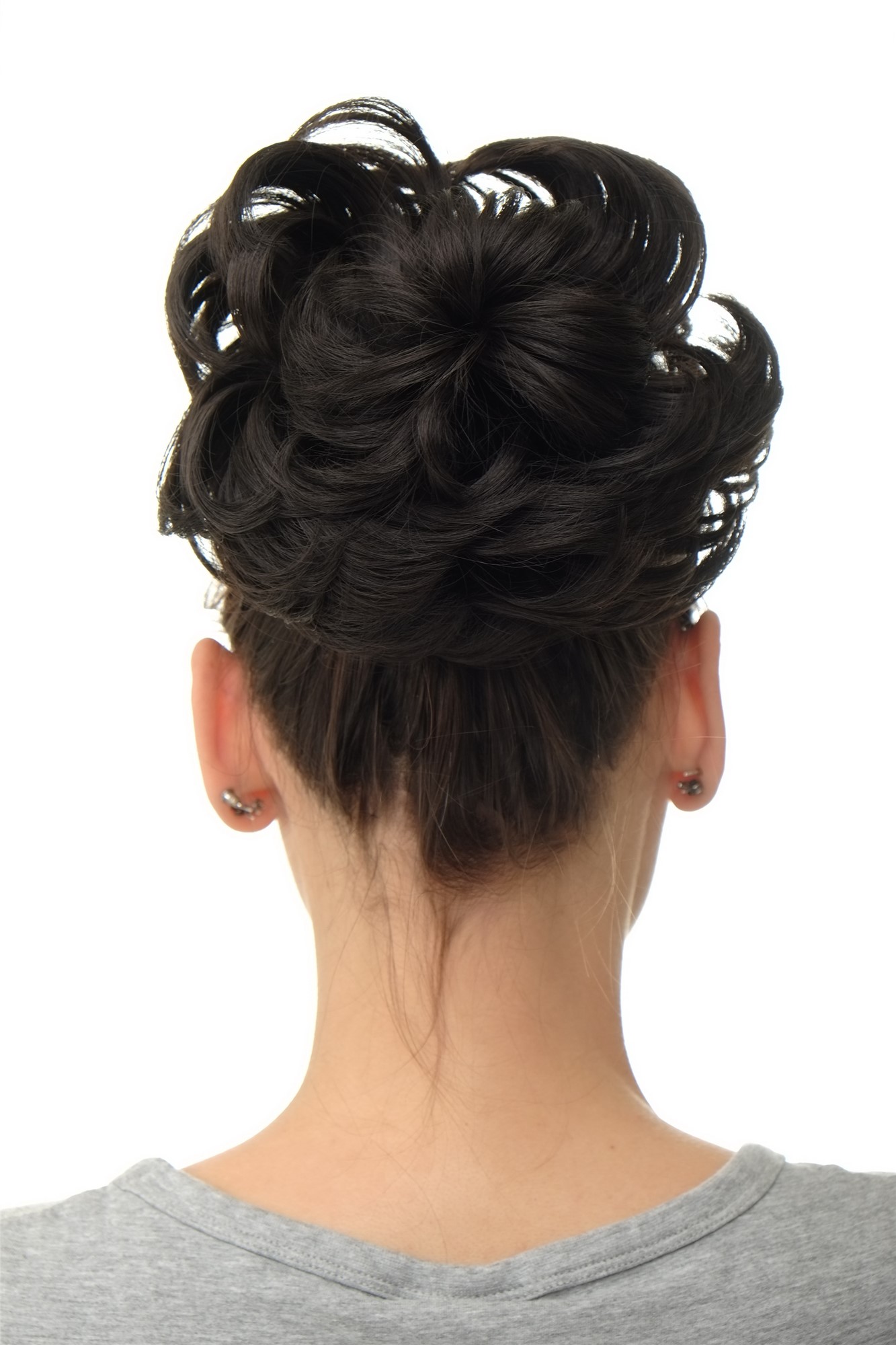 Haarteil Dutt Haarrose Buschig Dunkelbraun Q840-3, Ansicht 4, WIG ME UP: Ihr Perücken Online Shop lockiger Dutt Haarteil Dunkelbraun