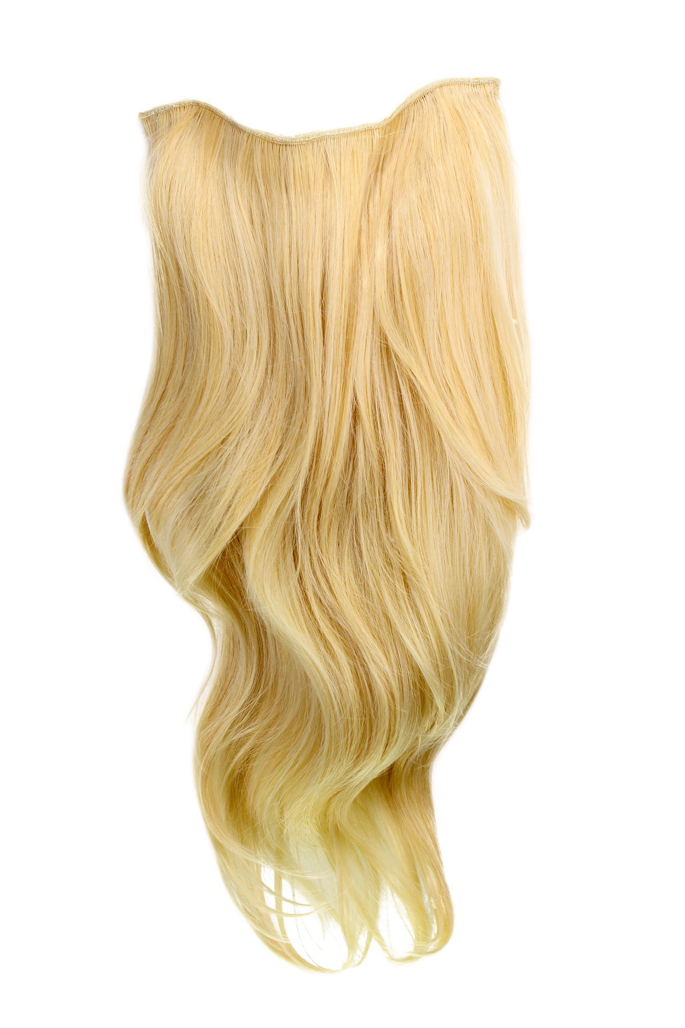 glatte Halbperücke helles Goldblond 60 cm lang