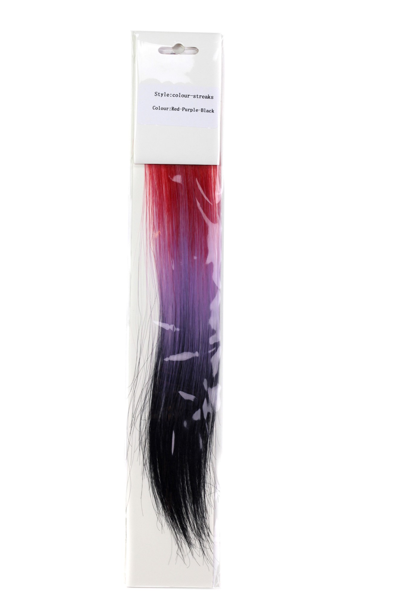 glatte Extensions Rot, Lila, Schwarz 30 cm lang