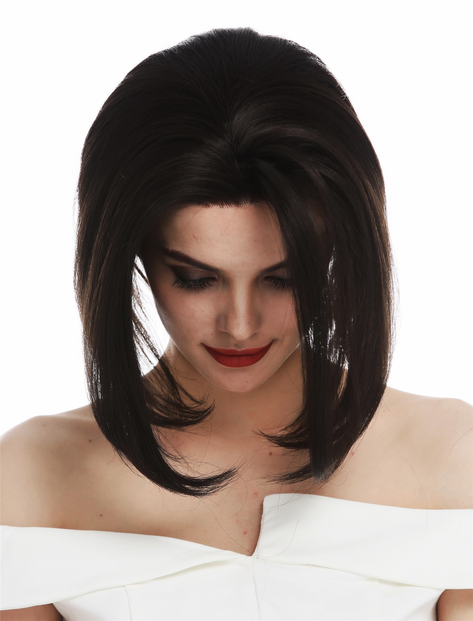 Women's wig lace front parting short bob clavi cut dark brown IVA-LF, view 5, WIG ME UP: Your Perücken Online Shop Quality Wigs, Ladies, dark brown, straight, short