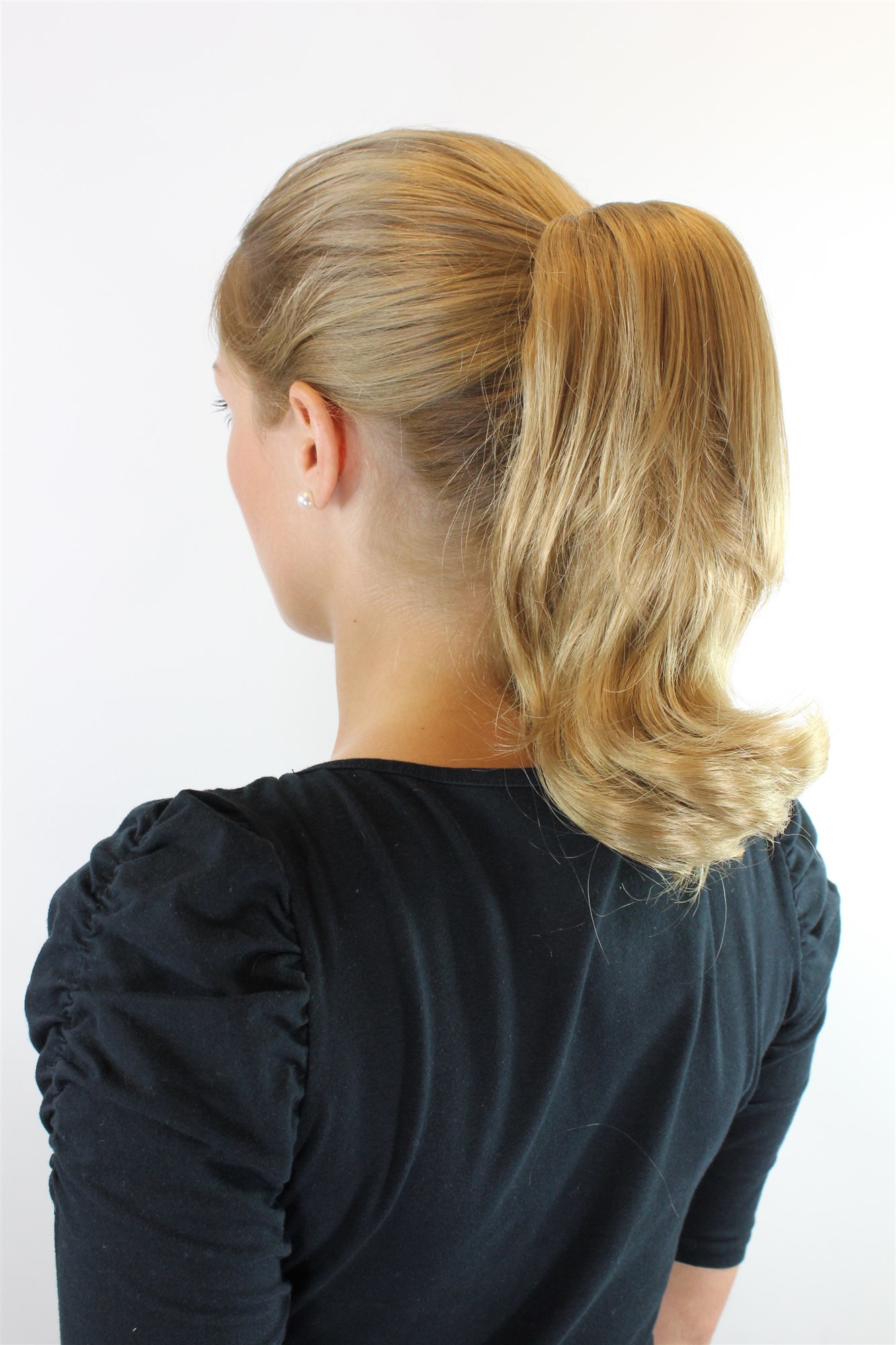 hochwertiges Haarteil Aschblond Blond glatt mit geschwungenen Spitzen CT-1157B-22T, Ansicht 3, WIG ME UP: Ihr Perücken Online Shop welliges Zopf-Haarteil Aschblond 25 cm lang