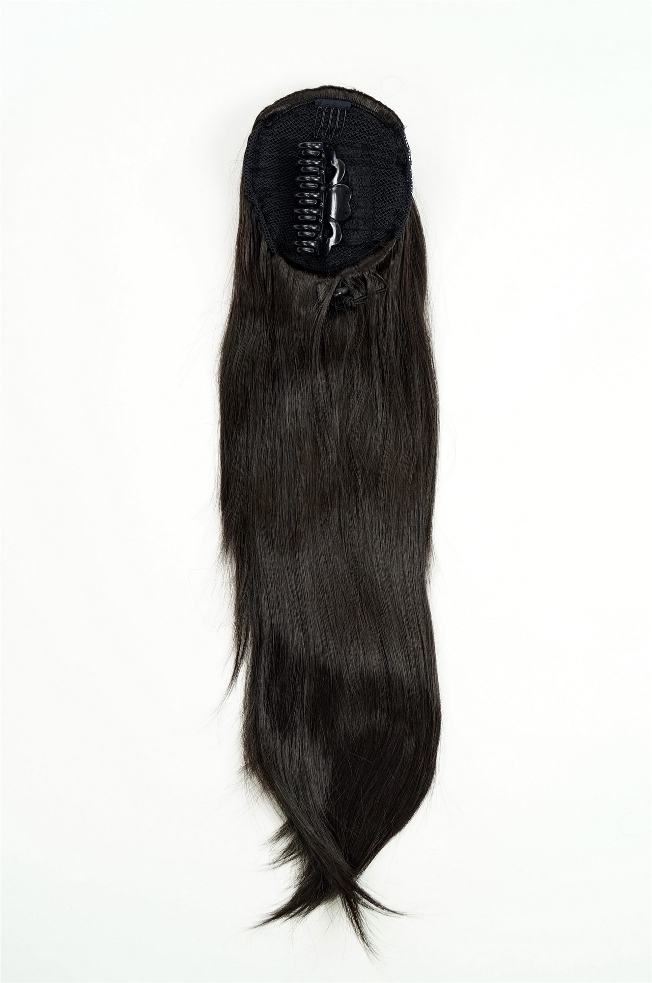 Ponytail clamp combs string straight voluminous very long dark brown WK06, view 2, WIG ME UP: Your Perücken Online Shop Ponytails, dark brown, straight, long