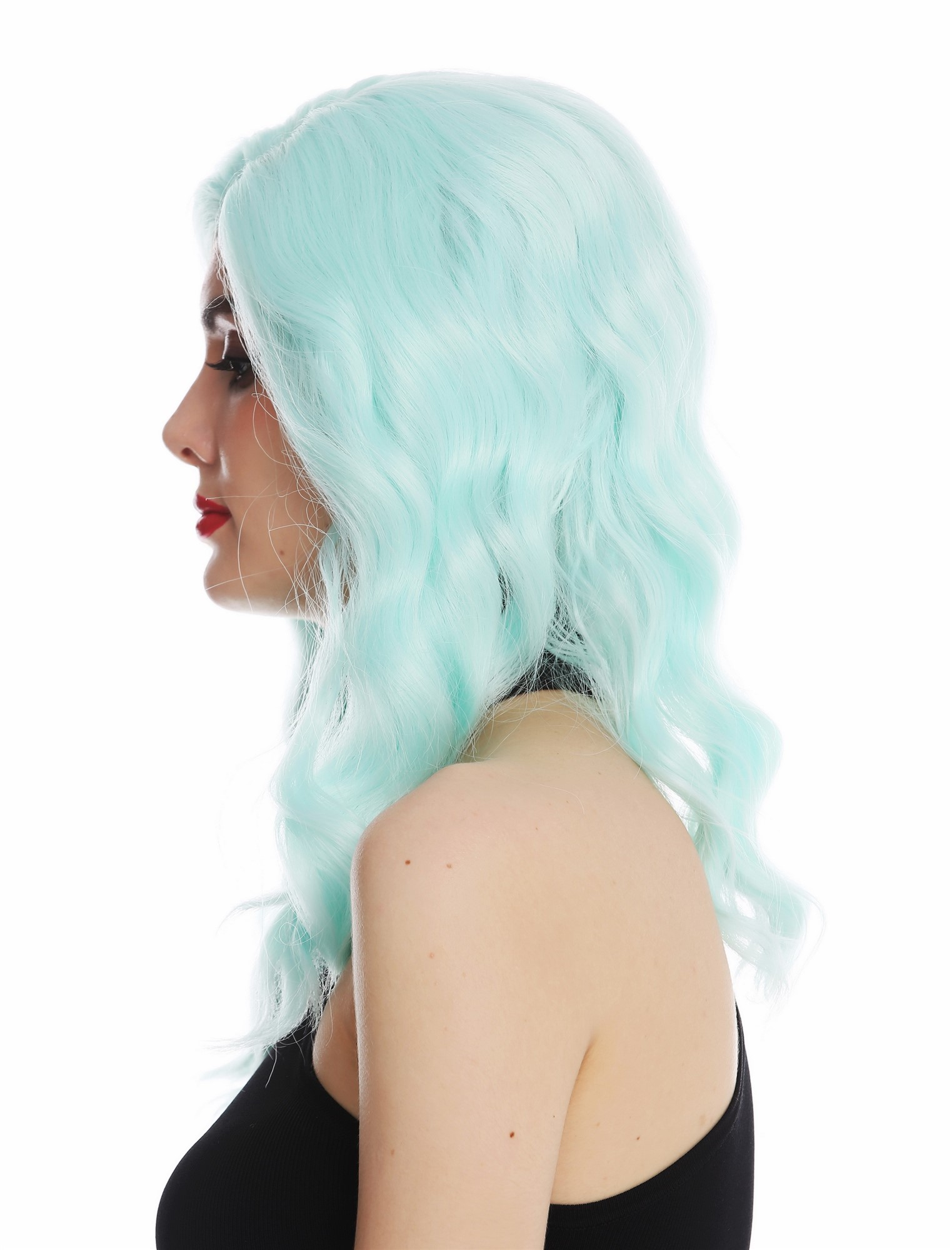 Quality Wigs, Ladies, light green, wavy, shoulder-length