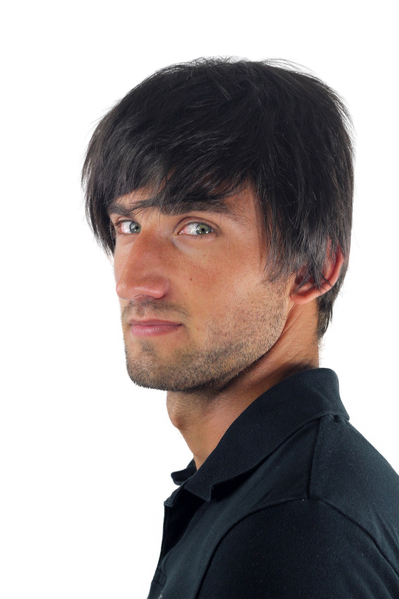 Men's WIG (for Men or Unisex) HIGH  synthetic short DARK BROWN youthful young look parting, view 2, WIG ME UP: Your Perücken Online Shop Quality Wigs, Men, dark brown, straight, short