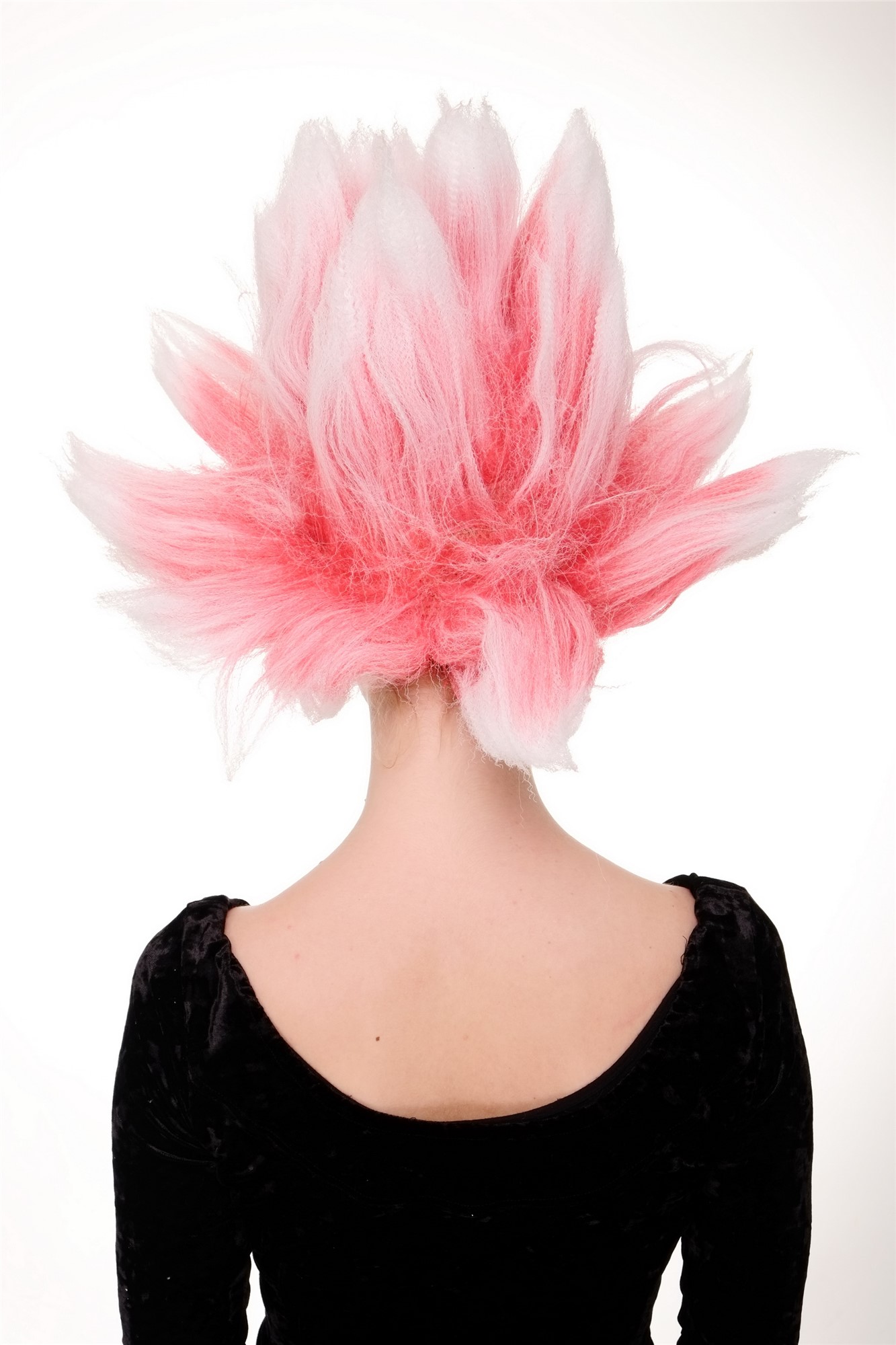 Party/Fancy Dress/Halloween WIG men FIRE DEVIL Loki Puck Pixie Demon Imp RED and WHITE pointy spiny, view 3, WIG ME UP: Your Perücken Online Shop Party Wig, Unisex, Red, wavy, short