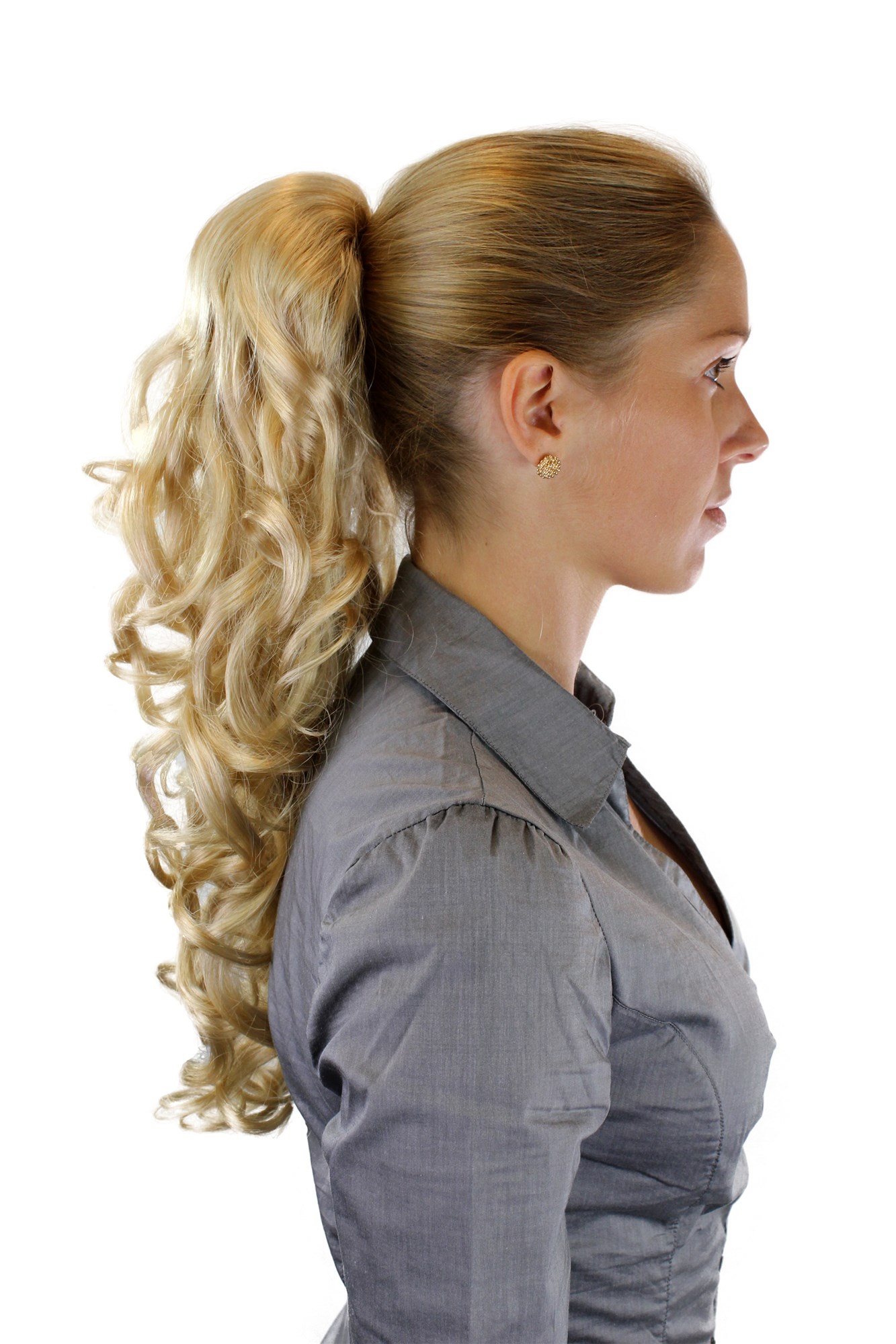 Hairpiece PONYTAIL extension LONG & AMAZING volume BRIGHT BLOND curly BEAUTIFUL curls WK03-202, view 3, WIG ME UP: Your Perücken Online Shop Ponytails, light blonde, curled, long
