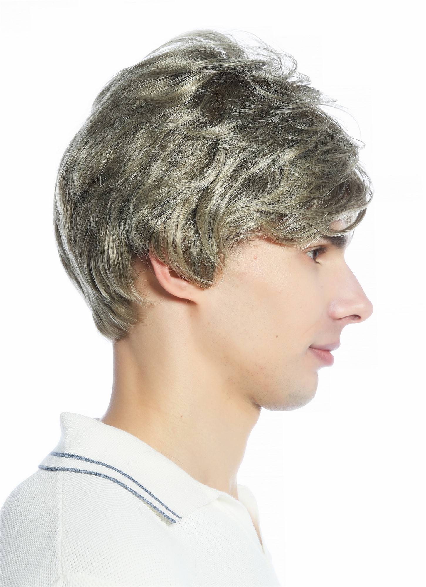 hochwertige Qualitätsperücken, Perücke kurz gescheitelt wellig Braun Blond gesträhnt DW94A-18T22, Ansicht 4, WIG ME UP: Ihr Perücken Online Shop wellige Tressen-Perücke Blond-Braun-Mix kurze Haare für Unisex
