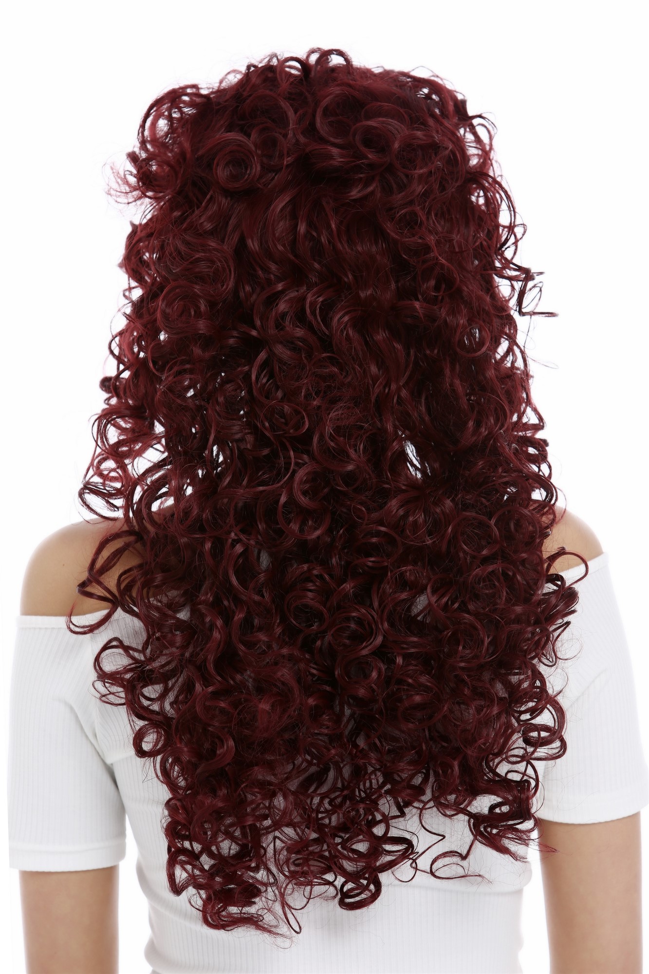 Lady women wig very long curled curly curls voluminous garnet red 9229, view 4, WIG ME UP: Your Perücken Online Shop Quality Wigs, Ladies, garnet red, curled, long