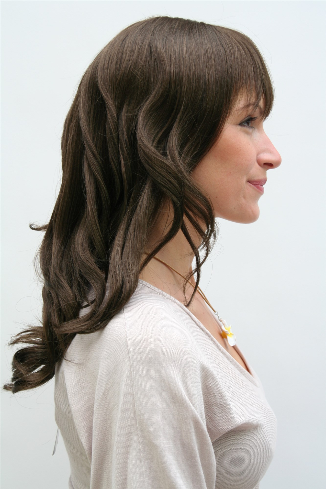 Lady women wig cute bangs fringe waved tips medium brown shoulder length 3020, view 2, WIG ME UP: Your Perücken Online Shop Quality Wigs, Ladies, Brown, wavy, long