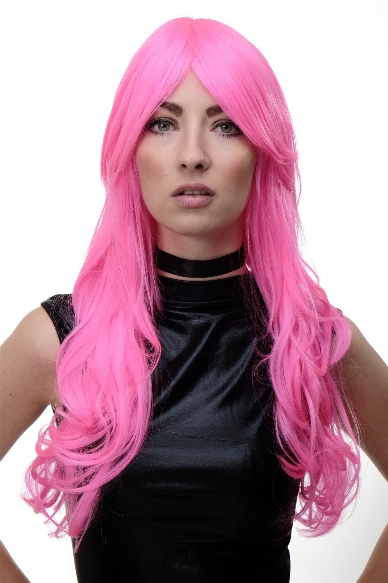 Glamorous & Excentric Lady  Wig pretty in pink middle parting long fringe straight to wavy, view 5, WIG ME UP: Your Perücken Online Shop Quality Wigs, Ladies, Pink, wavy, long