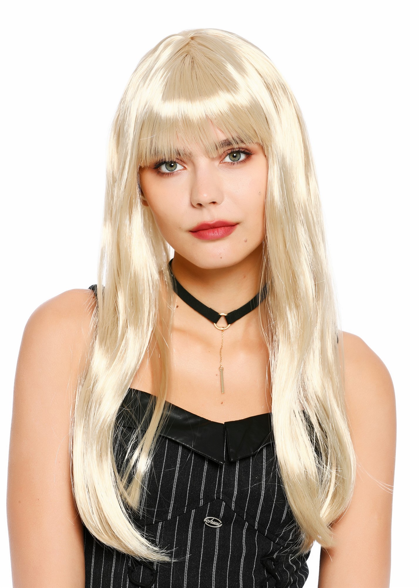 glatte Party-Perücke Lichtblond 60 cm lange Perücke für Damen