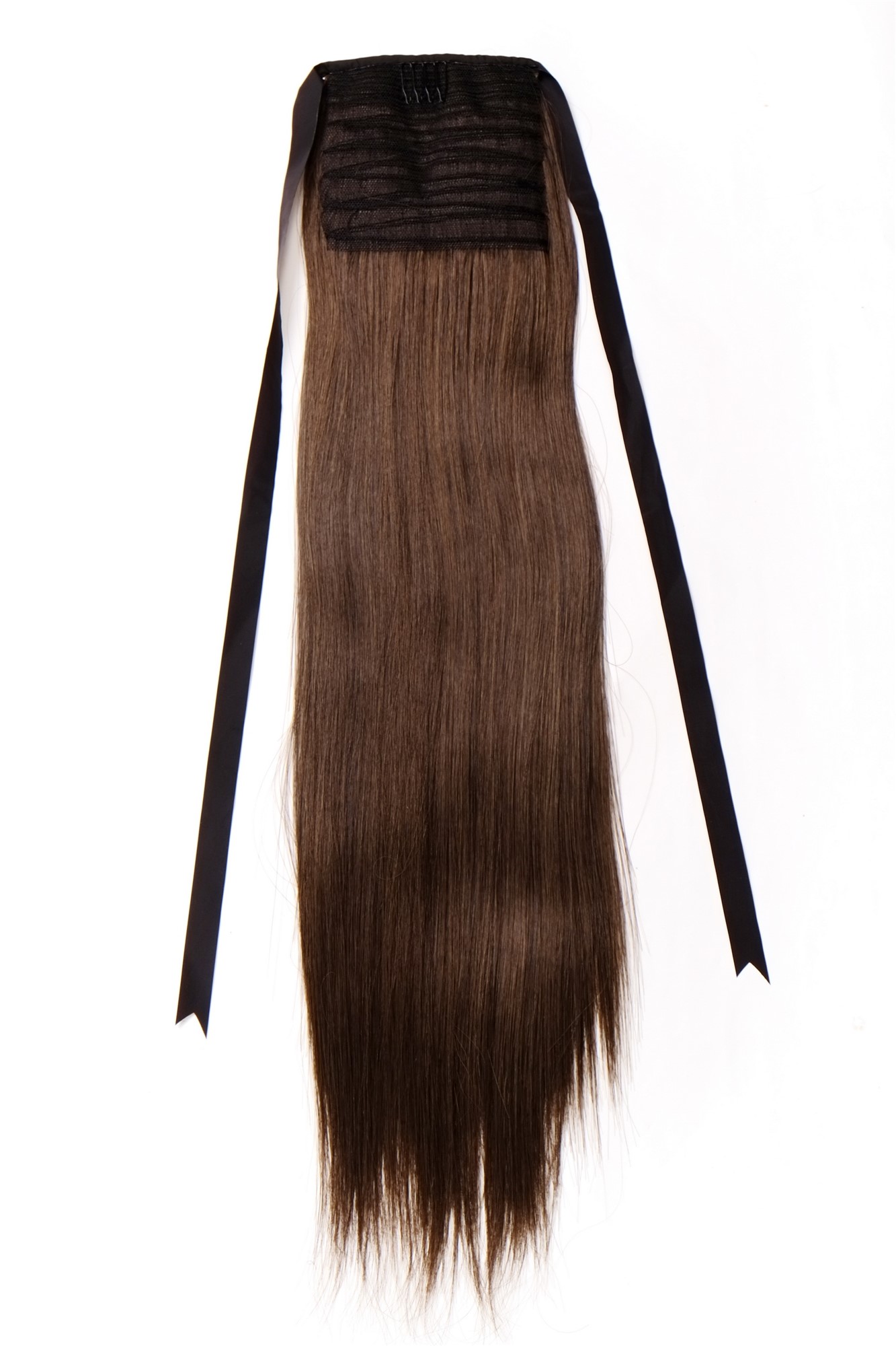 Hairpiece PONYTAIL extension long straight very light with ribbon and comb wrap around system brown, view 4, WIG ME UP: Your Perücken Online Shop Ponytails, medium ash brown, straight, long