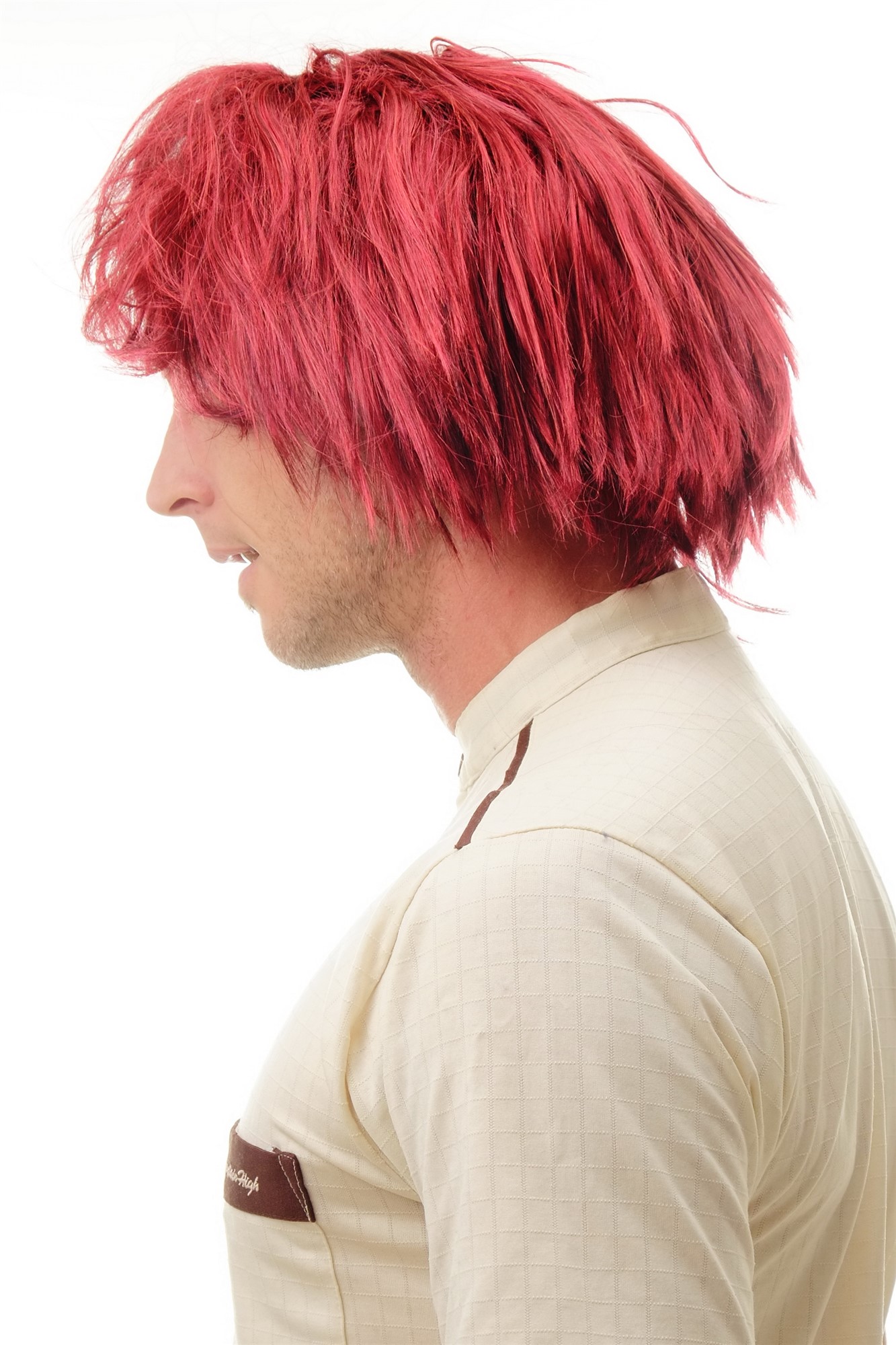 91081 Lady or Man Party Wig Halloween Cosplay shaggy brown red mix dumb dumber goofy nerdy look, view 2, WIG ME UP: Your Perücken Online Shop Party Wig, Unisex, Red, Black, wavy, short