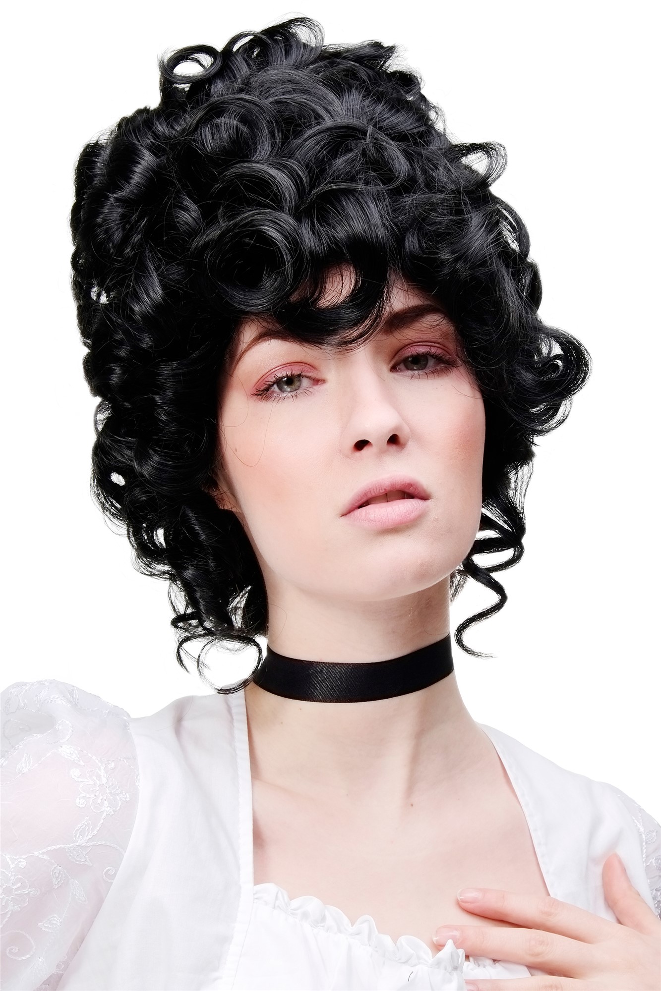 Quality Wigs, Ladies, velvet black, curled, short