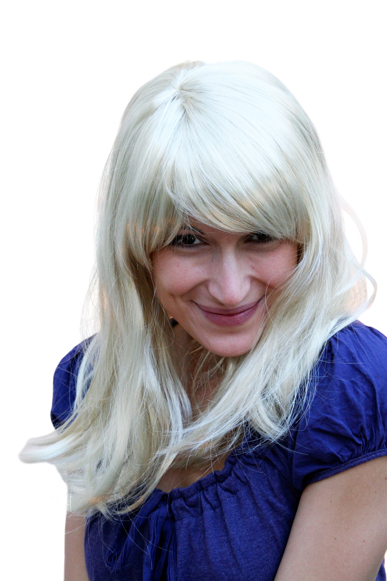 günstige Party Perücke, Party Perücke blond Bob Pony LM3124-P88, Vorderansicht, WIG ME UP: Ihr Perücken Online Shop lockige Party Perücke Blond kurze Haare für Damen