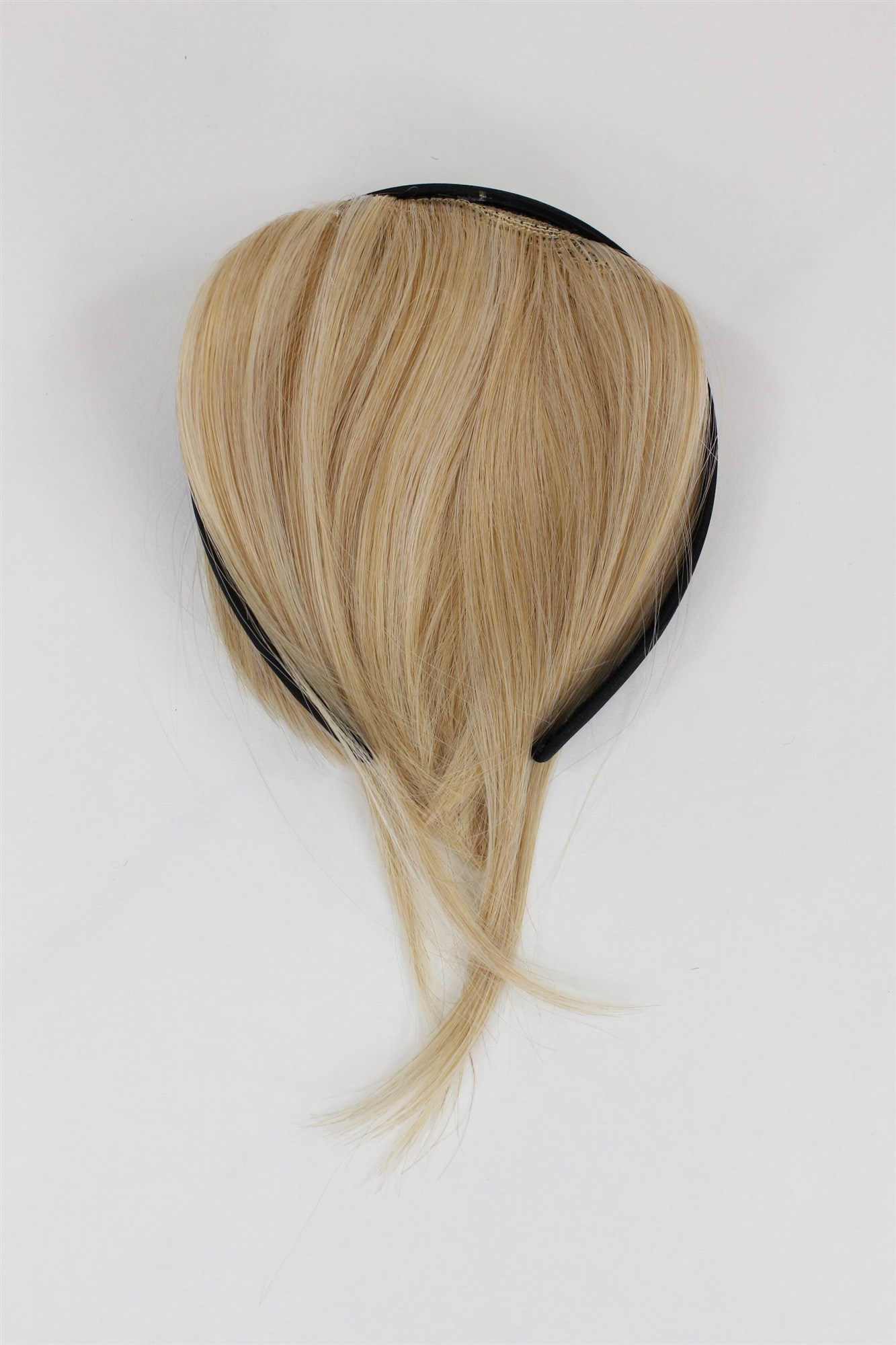 Hair Piece Clip in Bangs Fringe with hair circlet long framing strands HIGH  synthetic BLOND, view 3, WIG ME UP: Your Perücken Online Shop Clip-In Bang, light blonde, straight, short