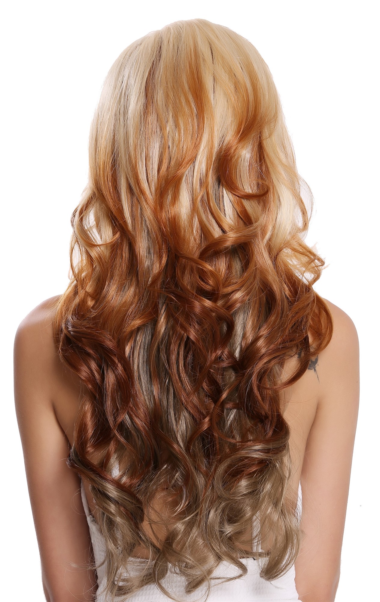 hochwertige Qualitätsperücken, Perücke Lang Gewellt Lace-Front Balayage Blond Braun Platin BIZ-B-LF-YG24BSP613/27/30/14, Ansicht 4, WIG ME UP: Ihr Perücken Online Shop lockige Tressen-Perücke Goldblond-Platinblond-Erdbeerblond-Kupferbraun-Hellbraun-Mix lange Haare für Damen