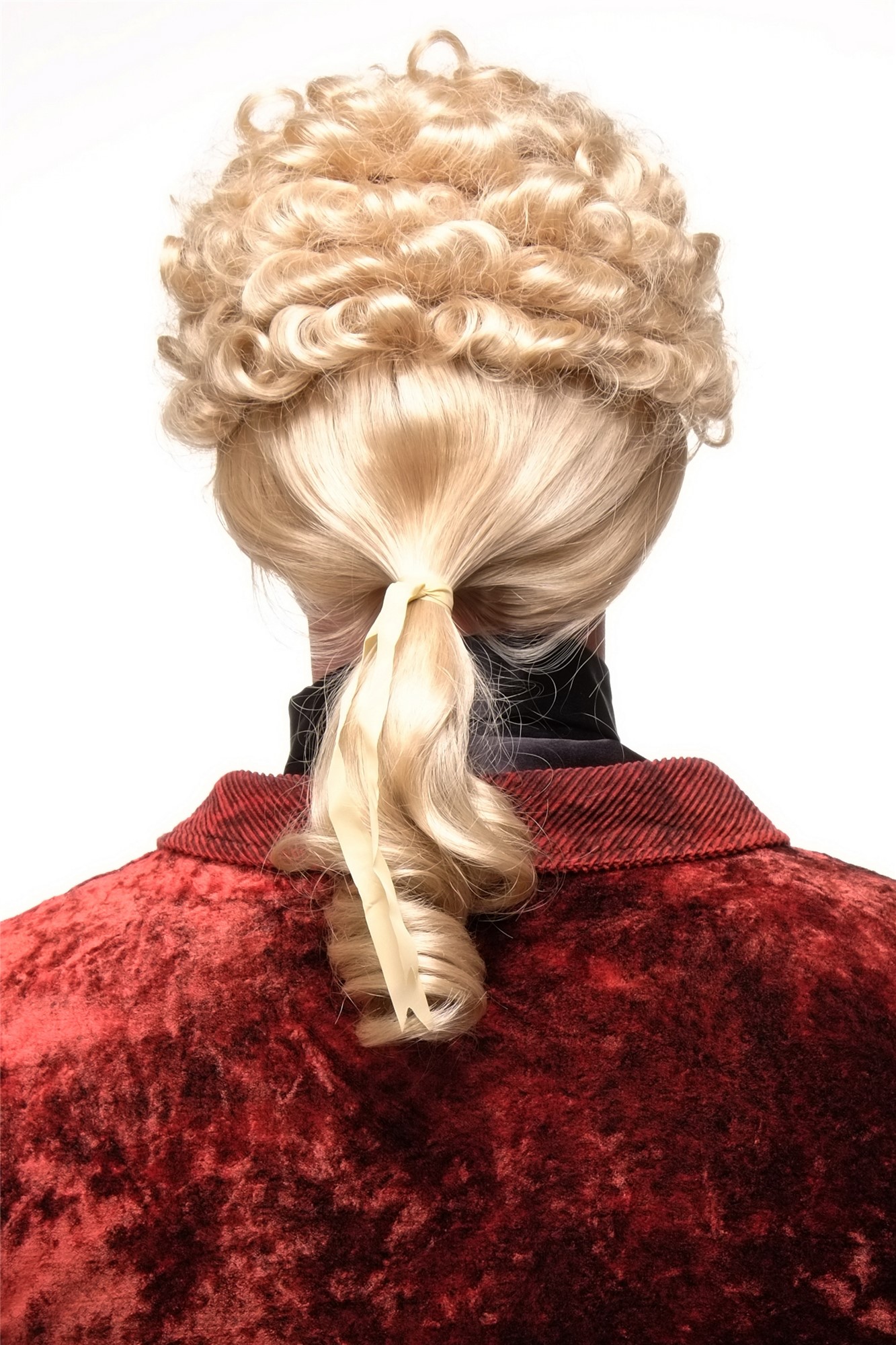 hochwertige Qualitätsperücken, Perücke Renaissance Barock Mittelblond GFW1617-26, Ansicht 3, WIG ME UP: Ihr Perücken Online Shop lockige Tressen-Perücke helles Goldblond schulterlange Haare für Damen