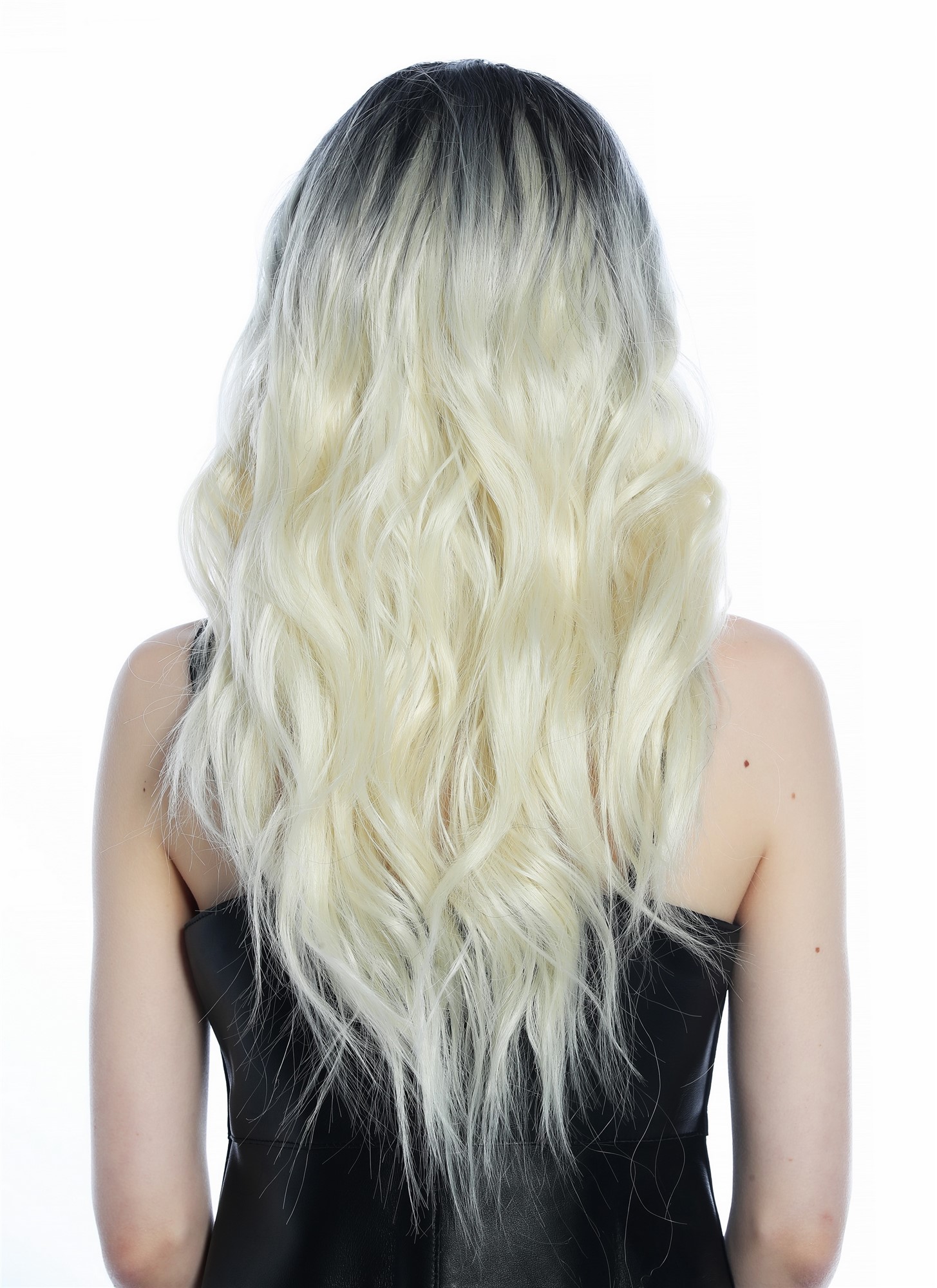 Women's wig long wild wavy parting ombre black to bright blonde ZM-1026, view 4, WIG ME UP: Your Perücken Online Shop Quality Wigs, Ladies, black-light blonde gradient, wavy, long