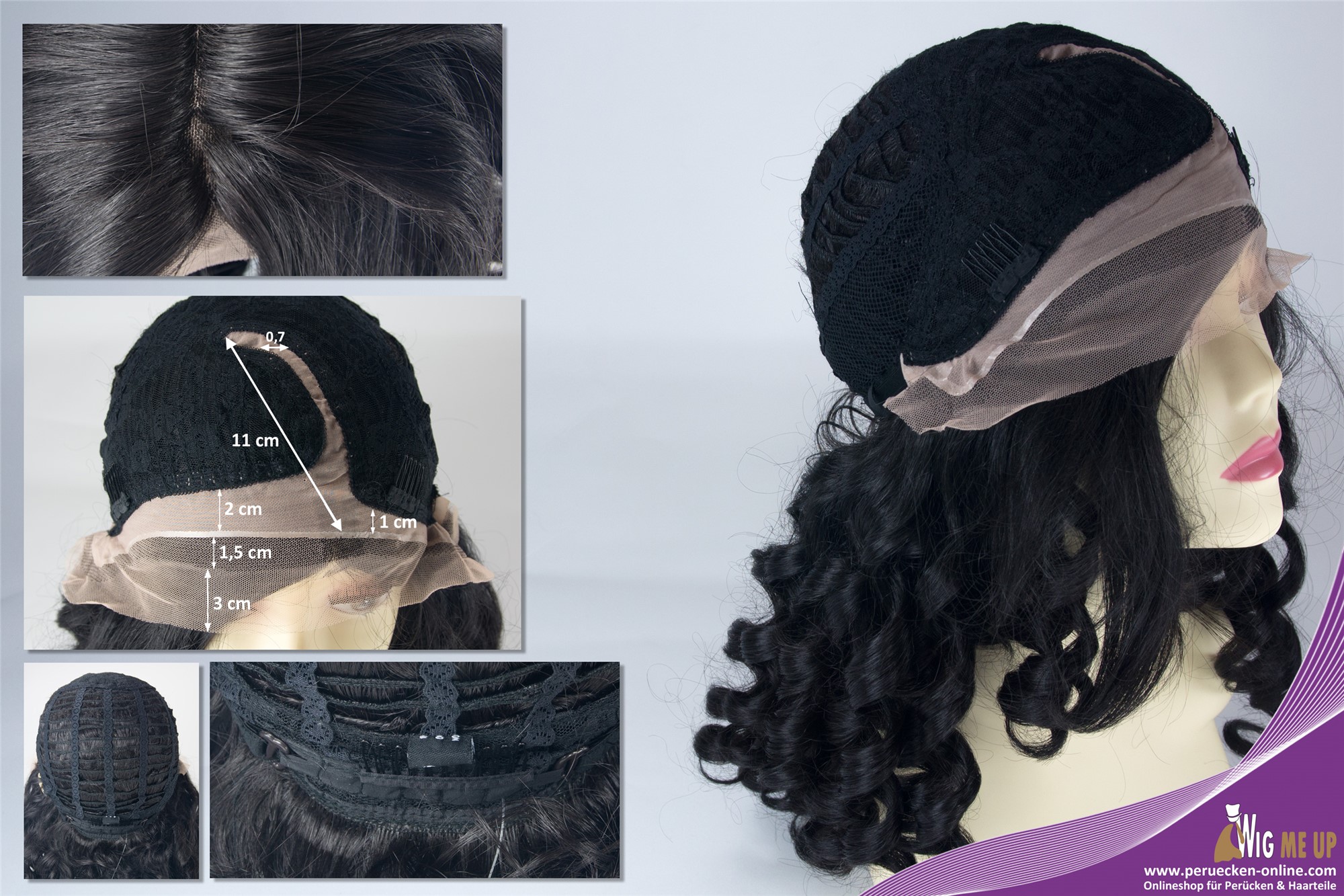 Quality Wigs, Ladies, black-brown, curled, long