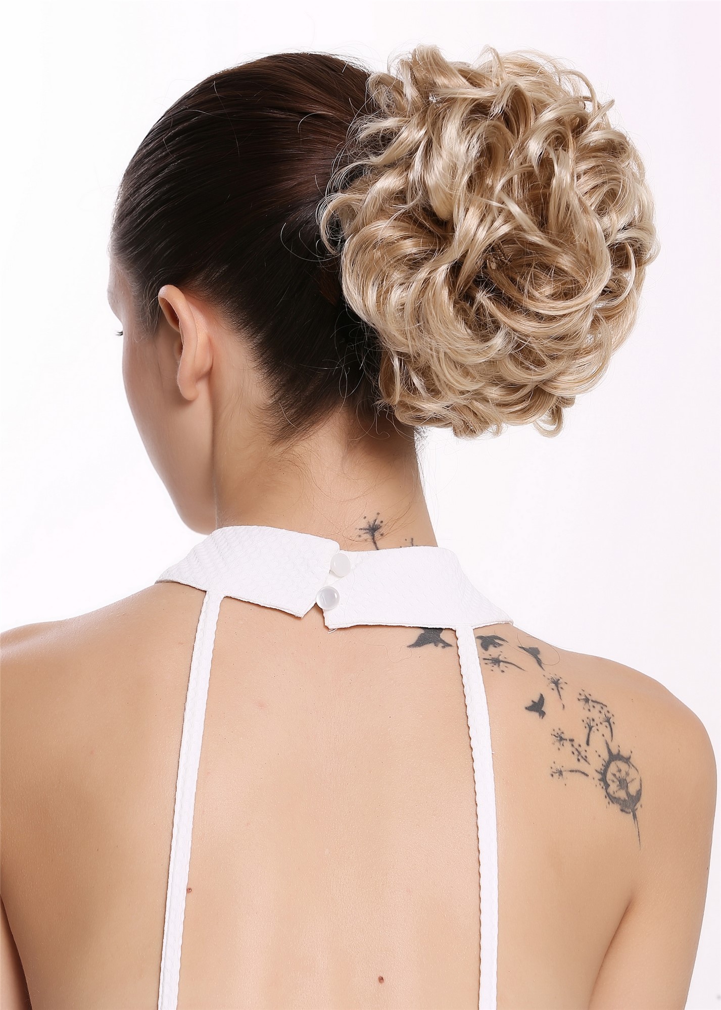 Dutt Locken Volumen Zopf kurz Blond Mix Q0147-27T613, Ansicht 3, WIG ME UP: Ihr Perücken Online Shop lockiger Dutt Haarteil Blond-Mix