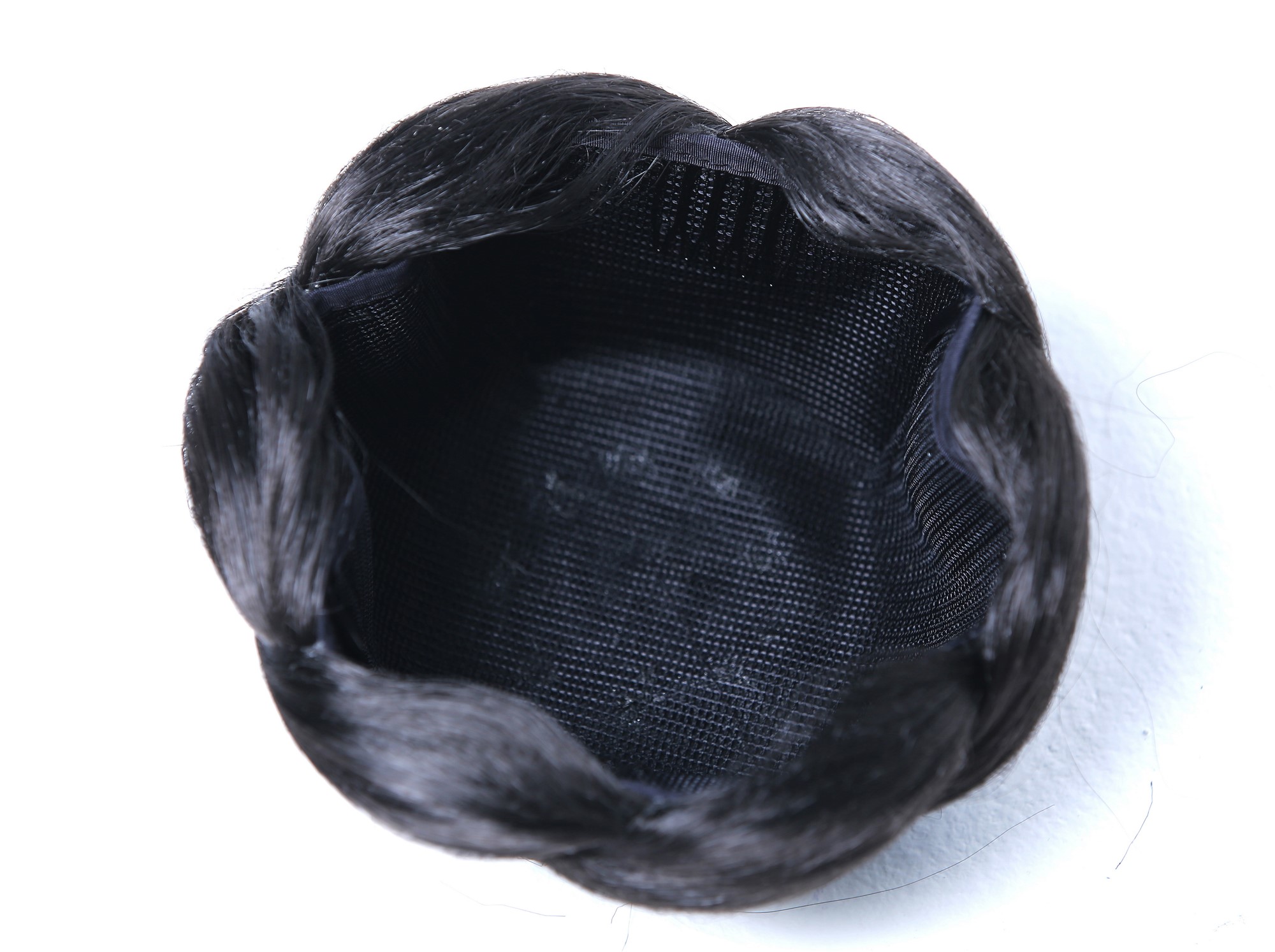 Dutt Haardutt Chignon traditionell geflochten groß Schwarzbraun TYP-1012-2, Ansicht 5, WIG ME UP: Ihr Perücken Online Shop geflochtener Dutt Haarteil Schwarzbraun