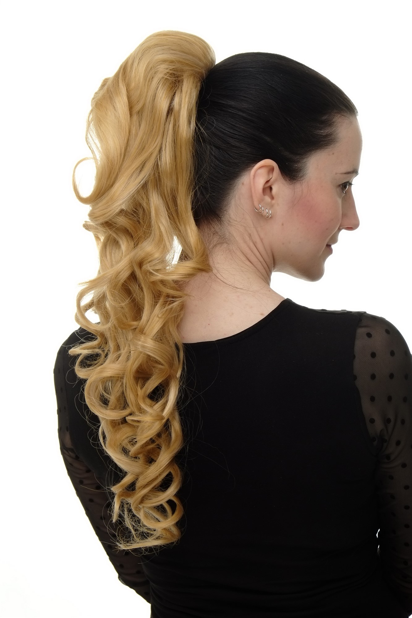 Hairpiece PONYTAIL with combs and elastic draw string curly voluminous very long bright mixed blond, view 5, WIG ME UP: Your Perücken Online Shop Ponytails, golden blonde-light blonde mix, curled, long