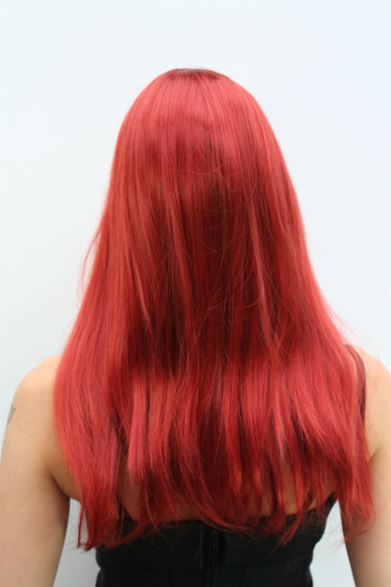 günstige Party Perücke, Perücke rot kupfer lang glatt Mittelscheitel TH 30, Ansicht 3, WIG ME UP: Ihr Perücken Online Shop glatte Party Perücke rot lange Haare für Damen