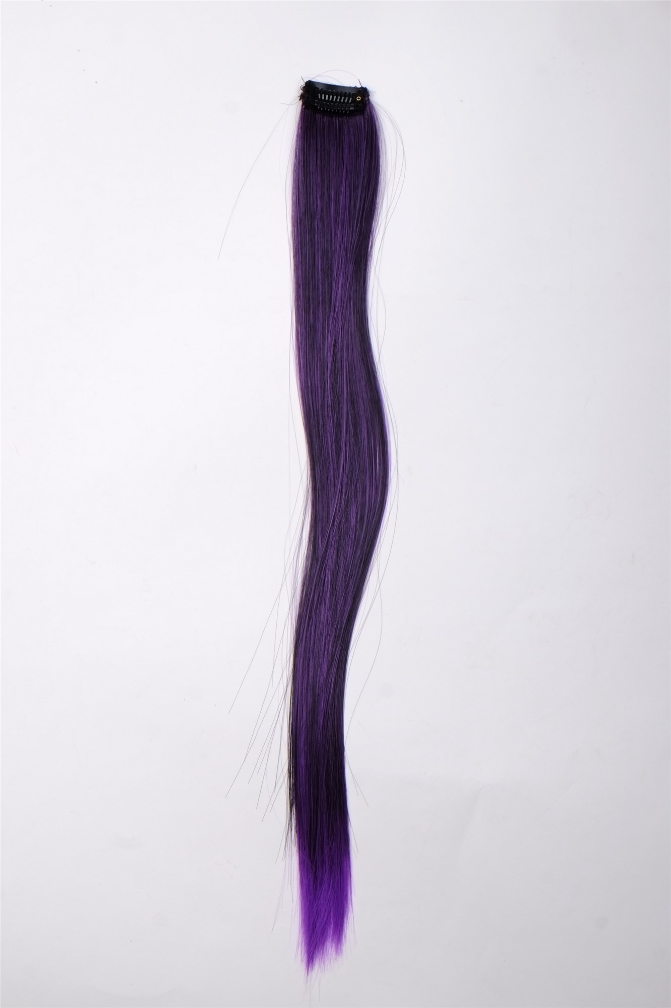 glatte Extensions Lila-Schwarz-Mix Schwarzlila 45 cm lang